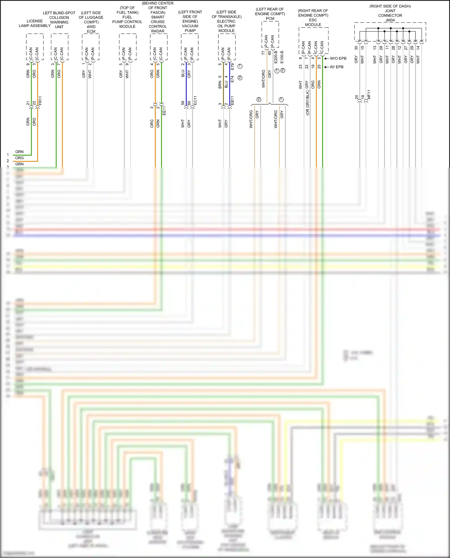 Wiring diagram esc module for Hyundai Santa Fe IV (2018-2021) (3 of 11)