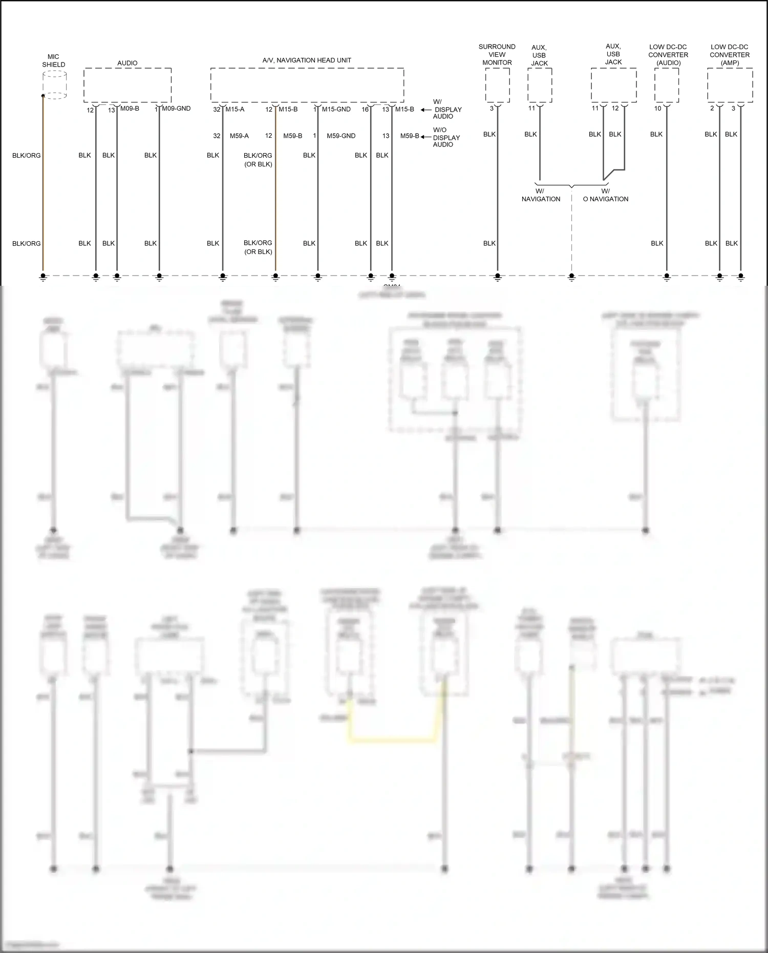 Wiring diagram external buzzer for Hyundai Santa Fe IV (2018-2021) (1 of 2)