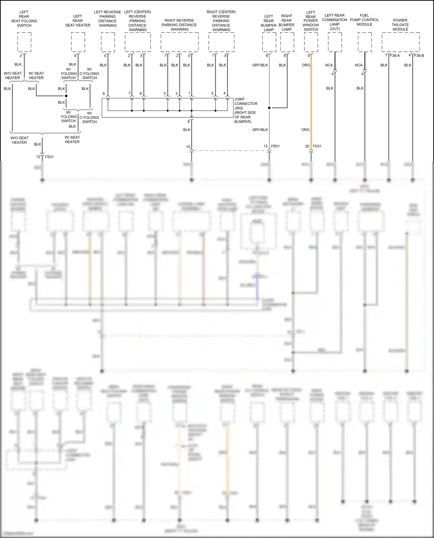 Wiring diagram fuel pump control module for Hyundai Santa Fe IV (2018-2021) (2 of 6)