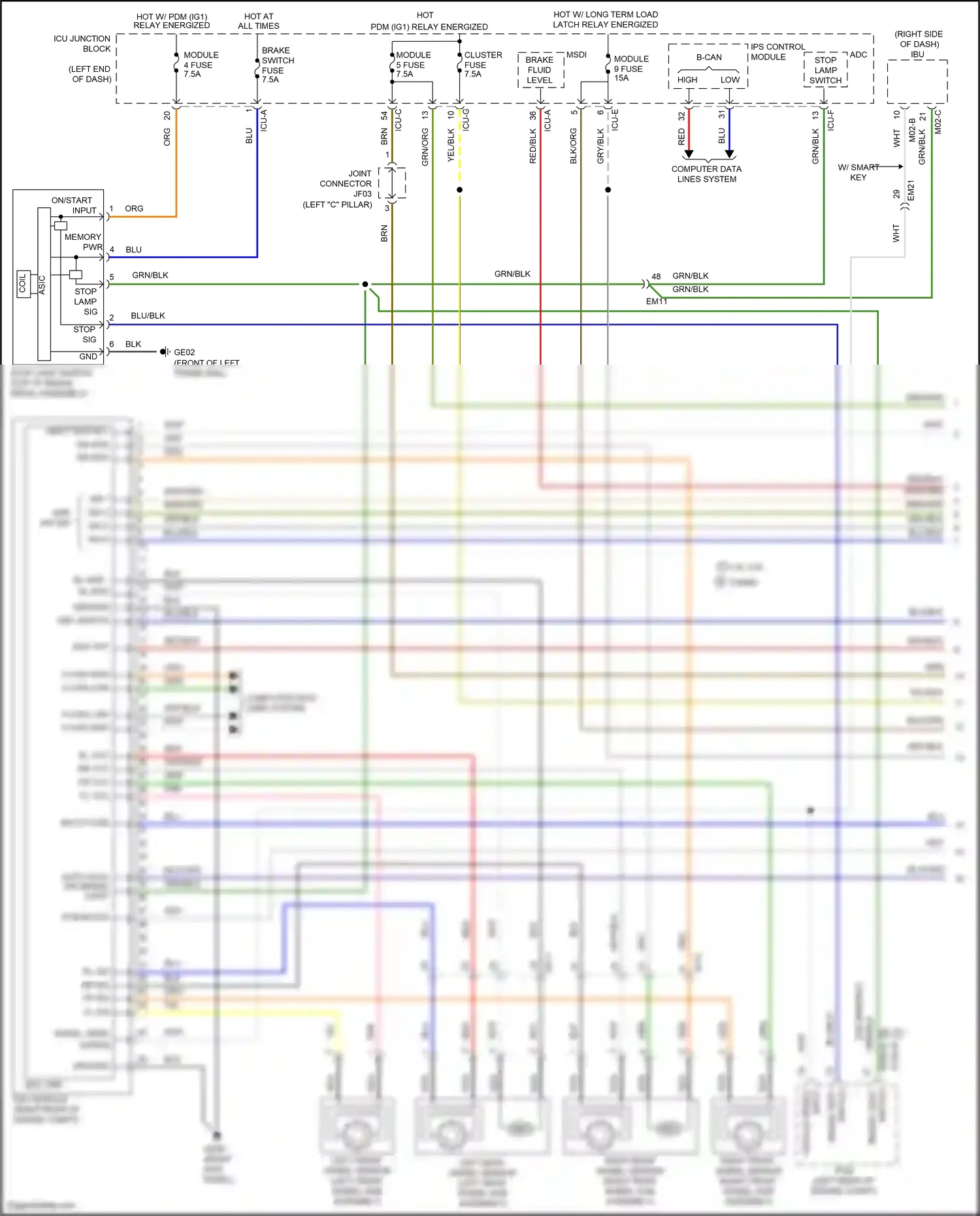Wiring diagram icu-e for Hyundai Santa Fe IV (2018-2021) (1 of 32)