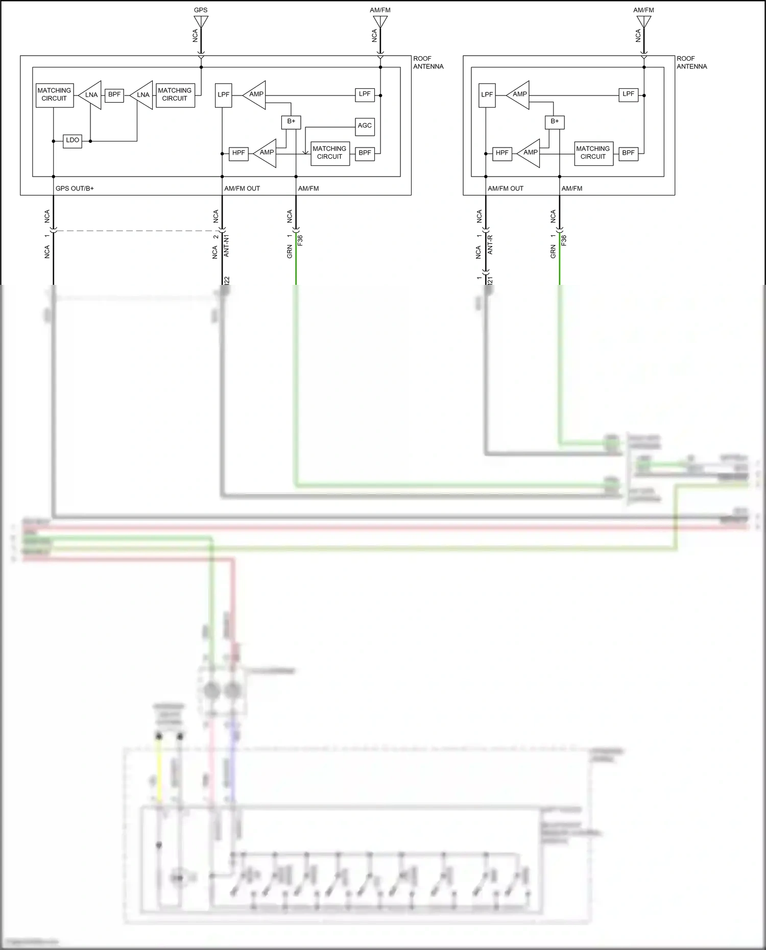 Wiring diagram left audio/ bluetooth remote control switch for Hyundai Santa Fe IV (2018-2021) (9 of 9)