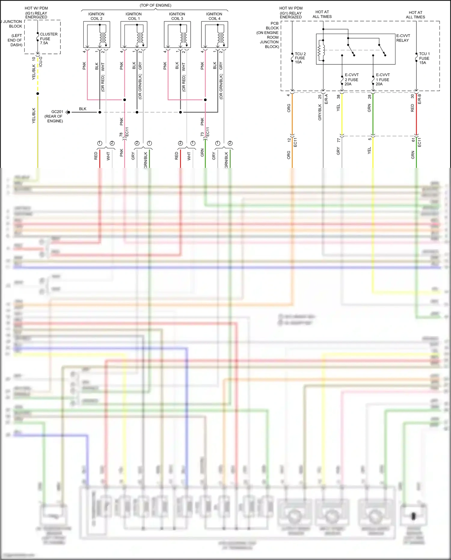 Wiring diagram middle speed sensor for Hyundai Santa Fe IV (2018-2021) (2 of 3)