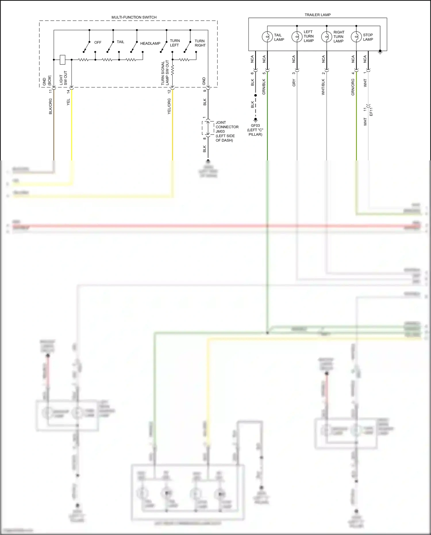 Wiring diagram multi- function switch for Hyundai Santa Fe IV (2018-2021) (3 of 9)