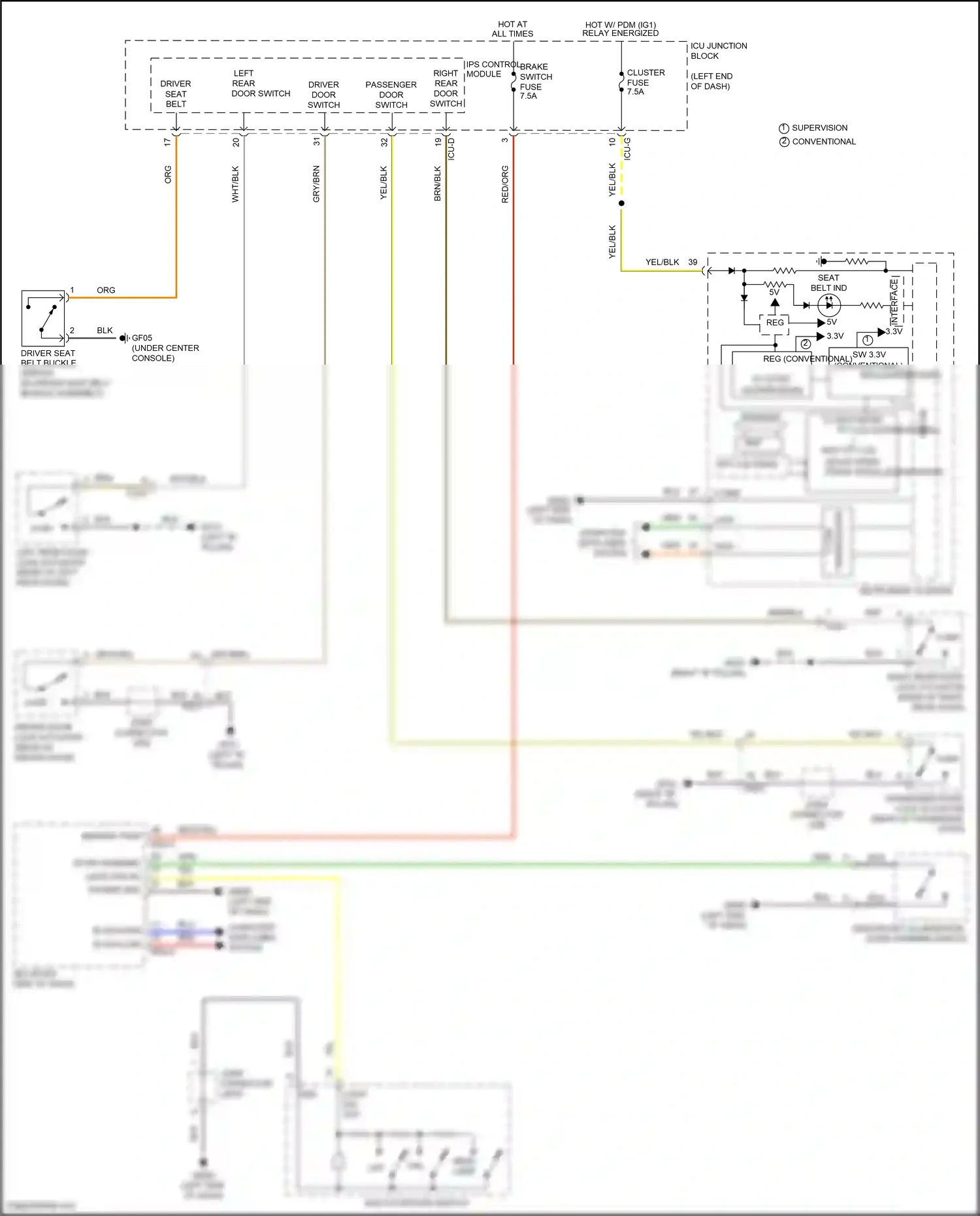Wiring diagram multi- function switch for Hyundai Santa Fe IV (2018-2021) (2 of 9)