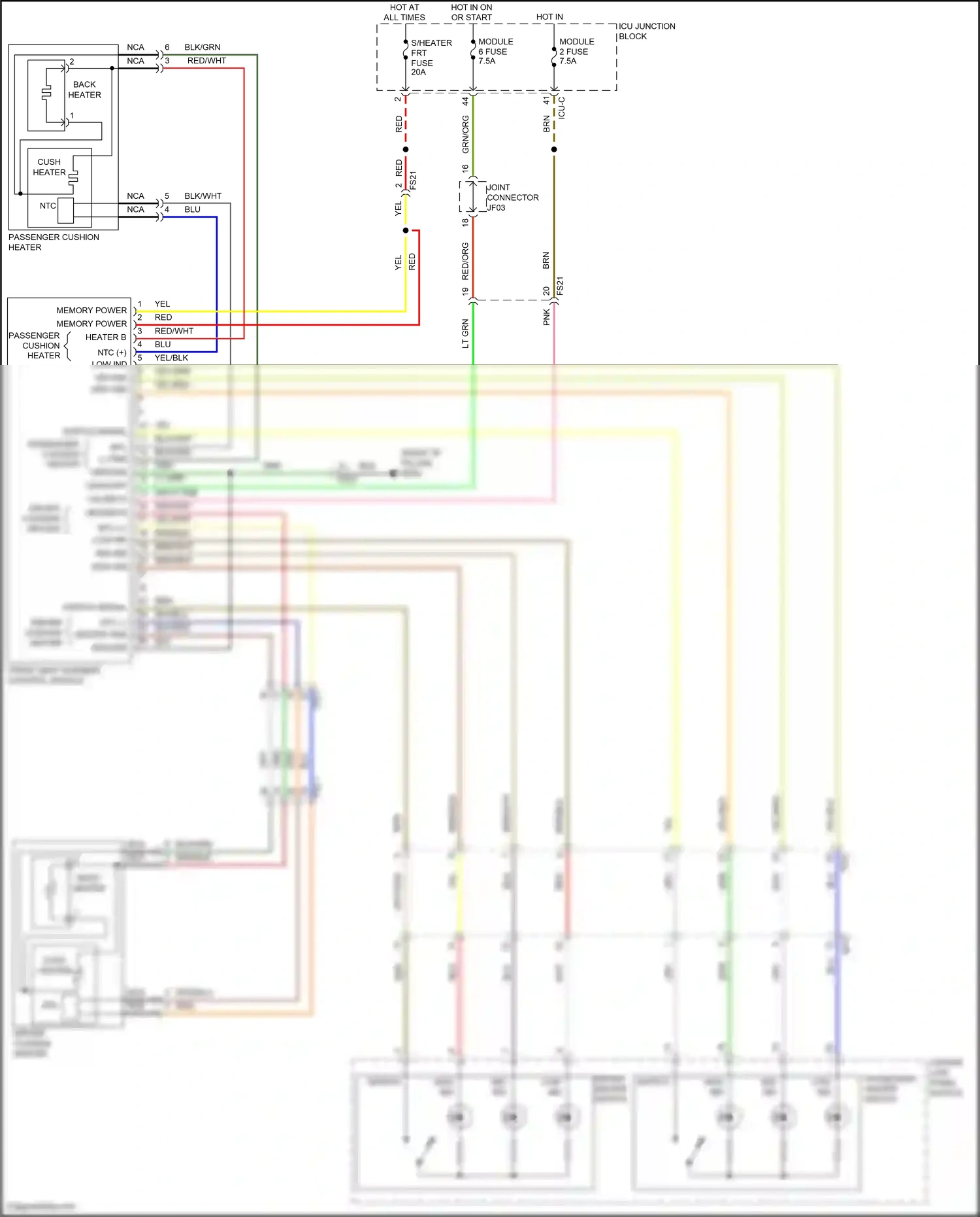 Wiring diagram on/start input pnk on input for Hyundai Santa Fe IV (2018-2021) (1 of 1)