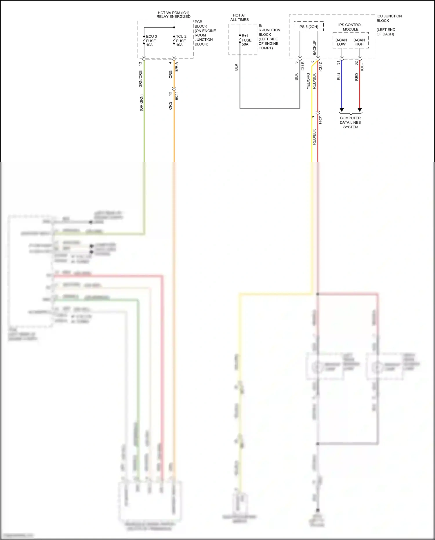 Wiring diagram on/start input for Hyundai Santa Fe IV (2018-2021) (21 of 25)