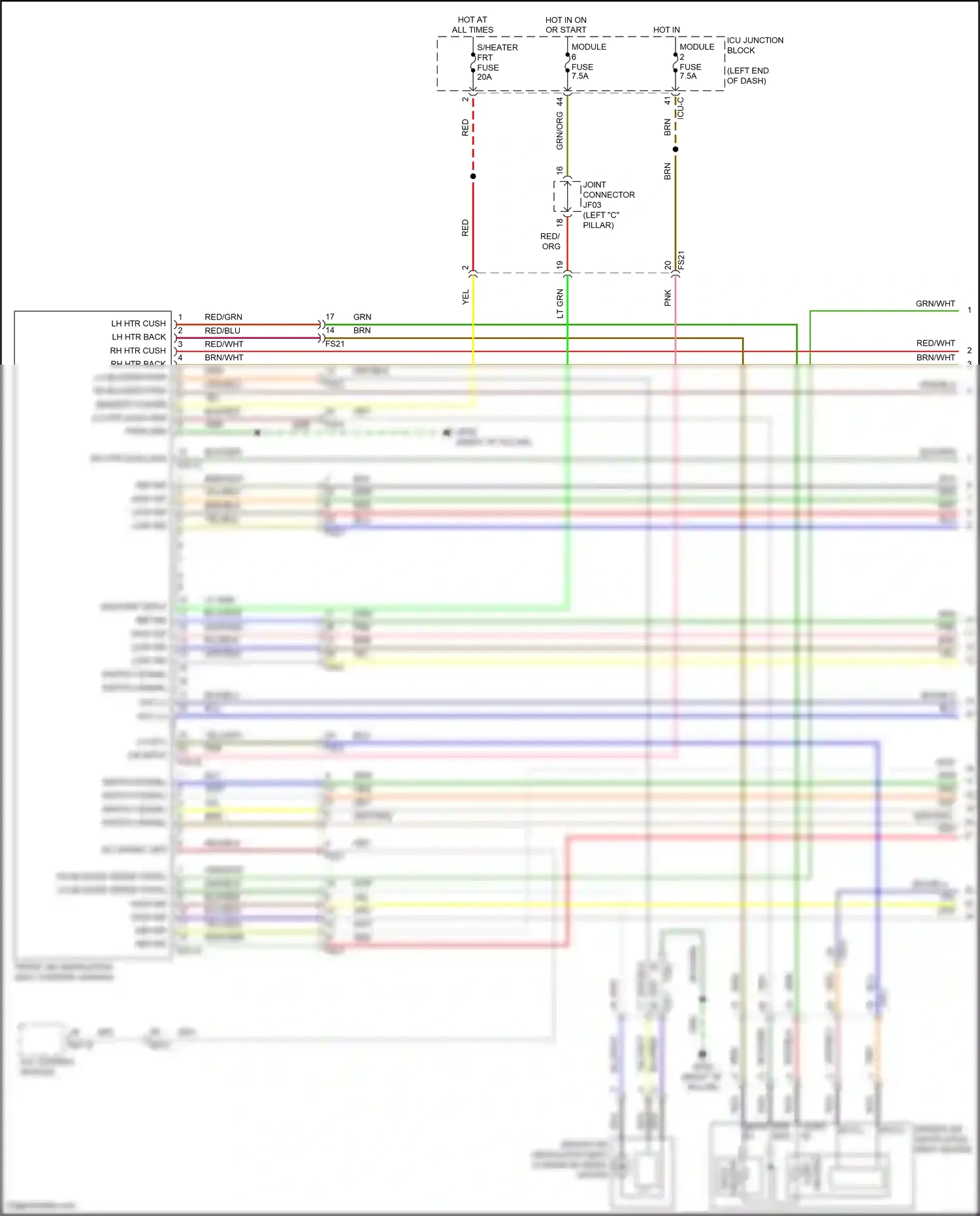 Wiring diagram on/start input for Hyundai Santa Fe IV (2018-2021) (20 of 25)