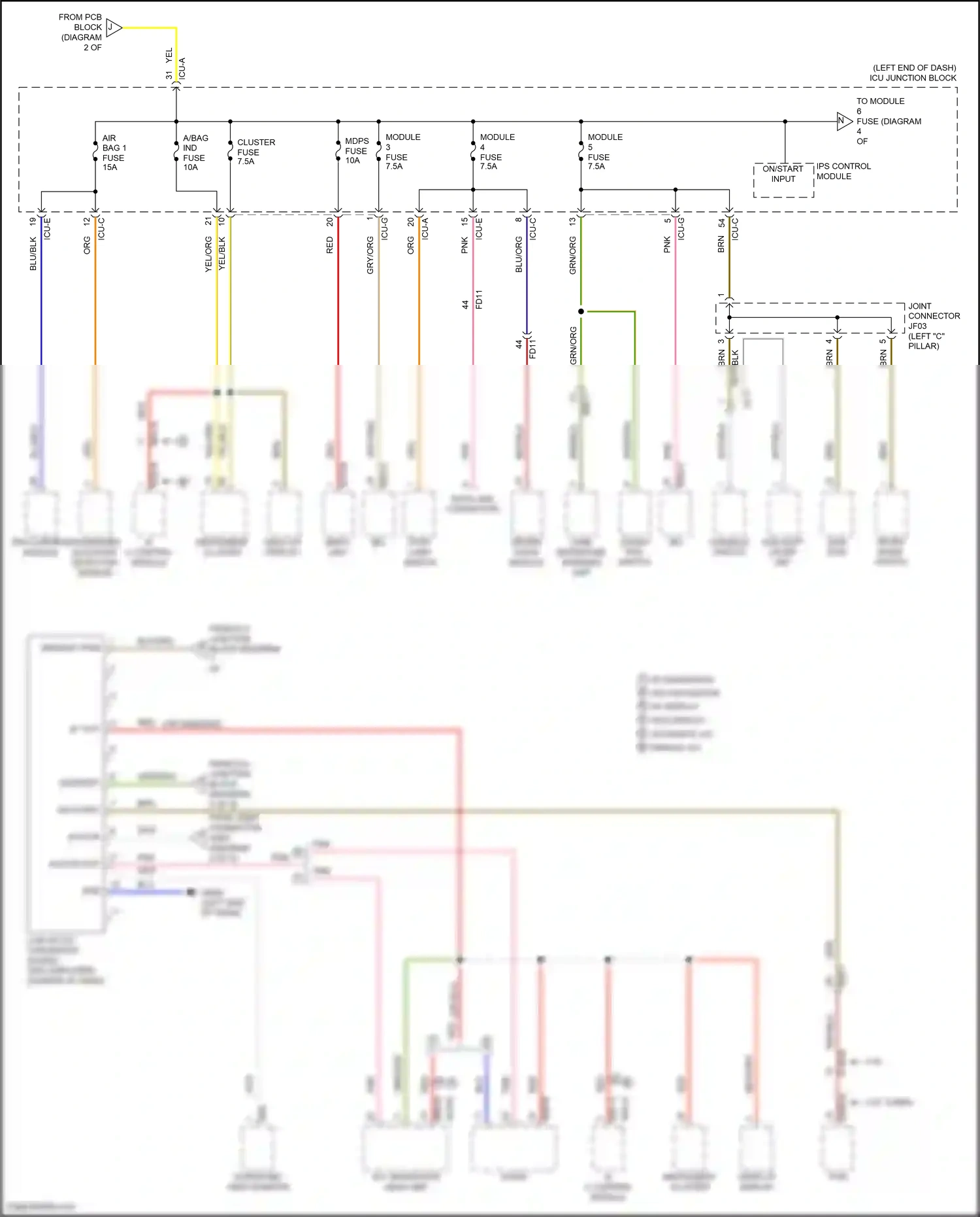 Wiring diagram on/start input for Hyundai Santa Fe IV (2018-2021) (6 of 25)
