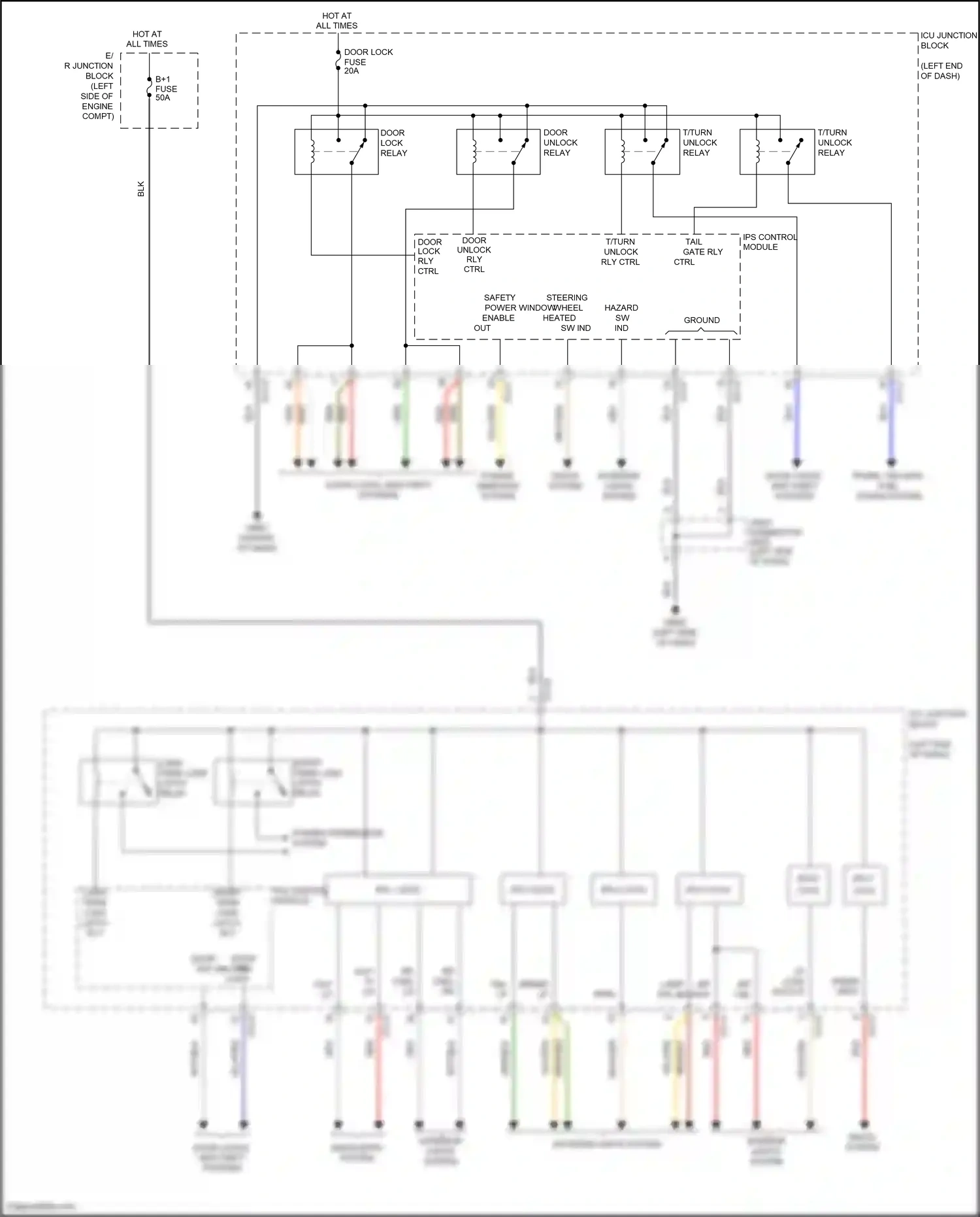 Wiring diagram tail gate rly ctrl for Hyundai Santa Fe IV (2018-2021) (1 of 1)
