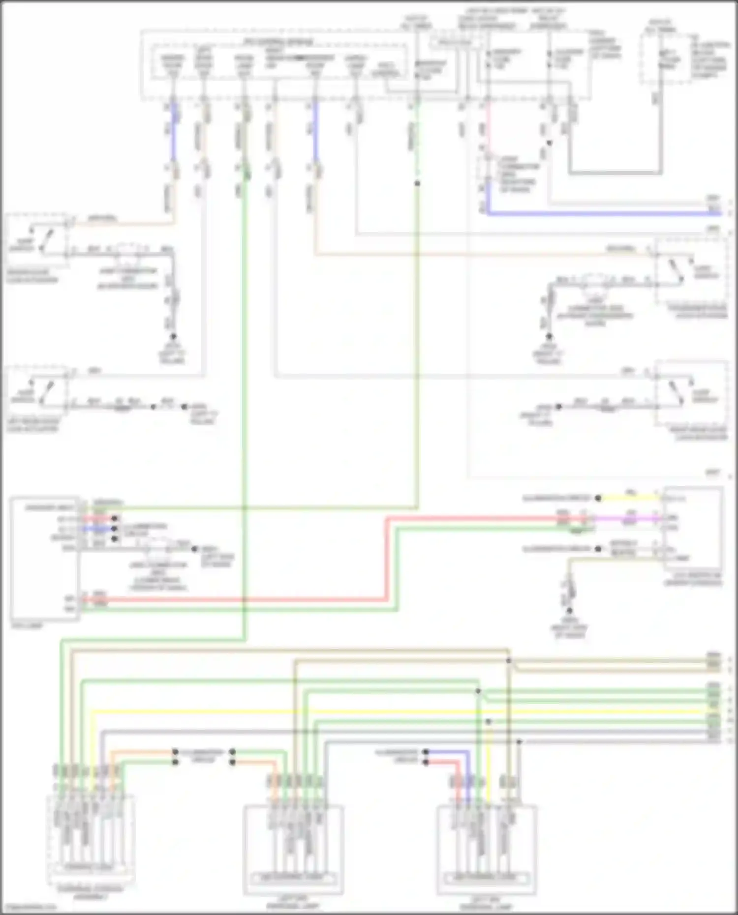 Santa Fe Hyundai V (2023-2024): Courtesy lamps circuit (1 of 3)
