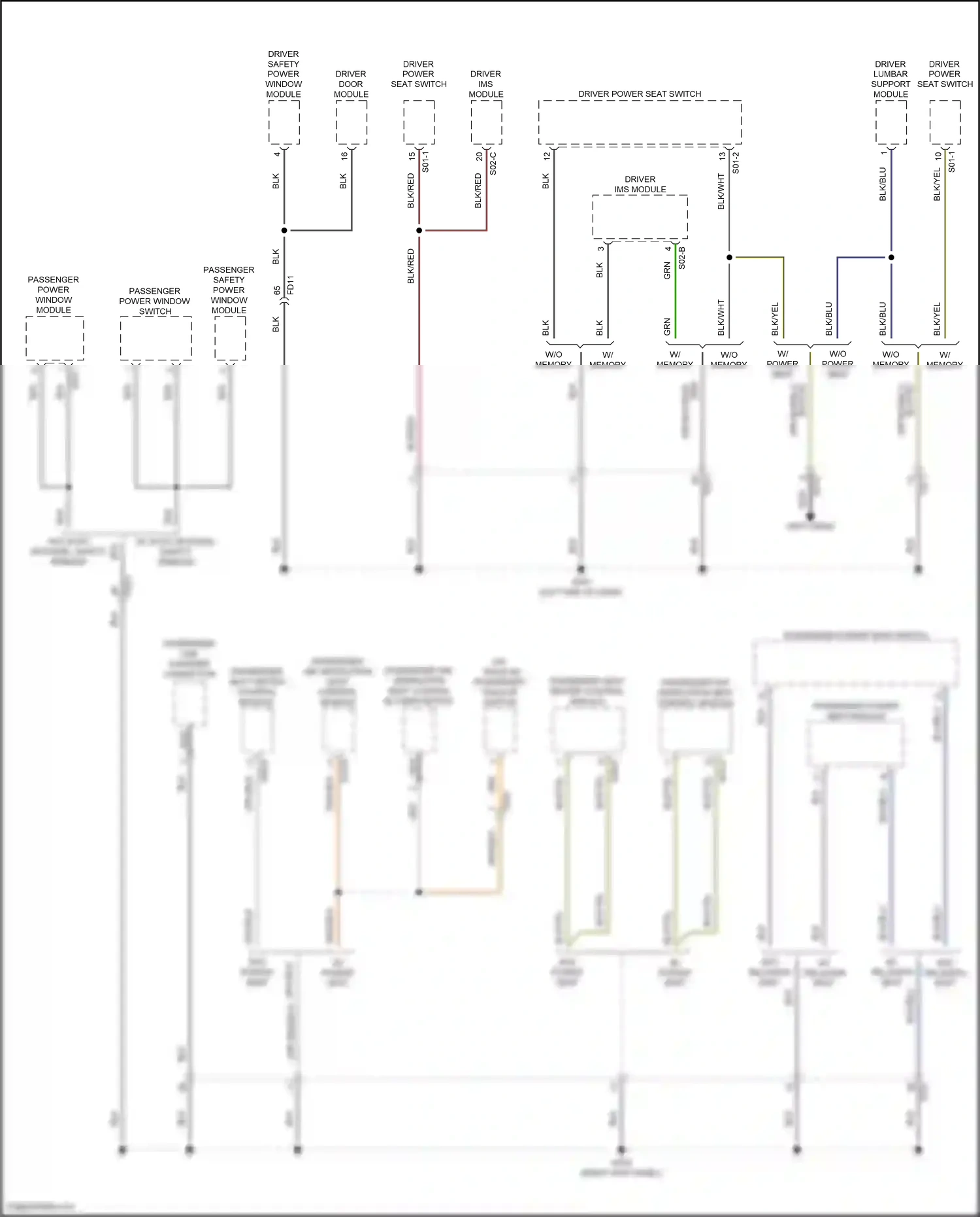 Wiring diagram driver lumbar support module for Hyundai Santa Fe V (2023-2024) (1 of 1)