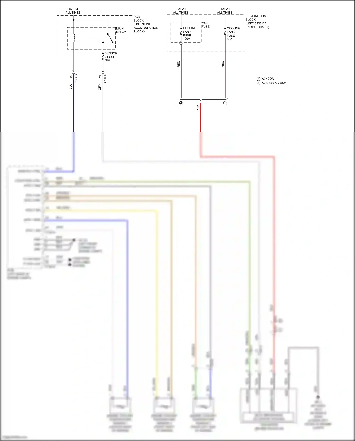 Wiring diagram engine coolant temperature sensor 1 for Hyundai Santa Fe V (2023-2024) (3 of 6)