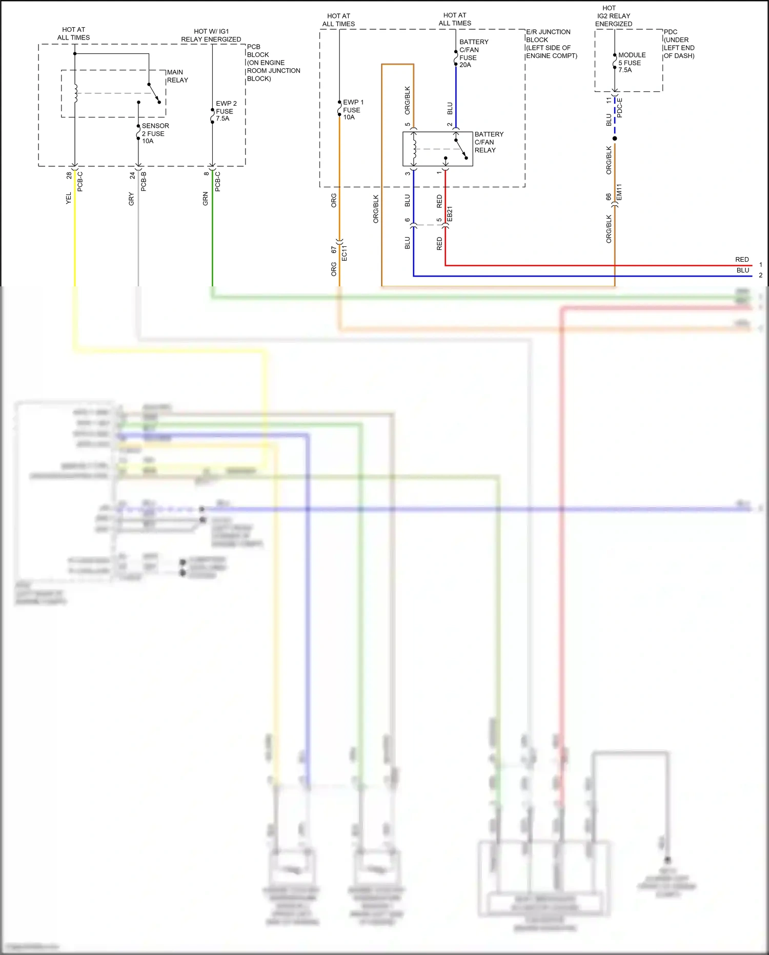Wiring diagram engine coolant temperature sensor 1 for Hyundai Santa Fe V (2023-2024) (4 of 6)