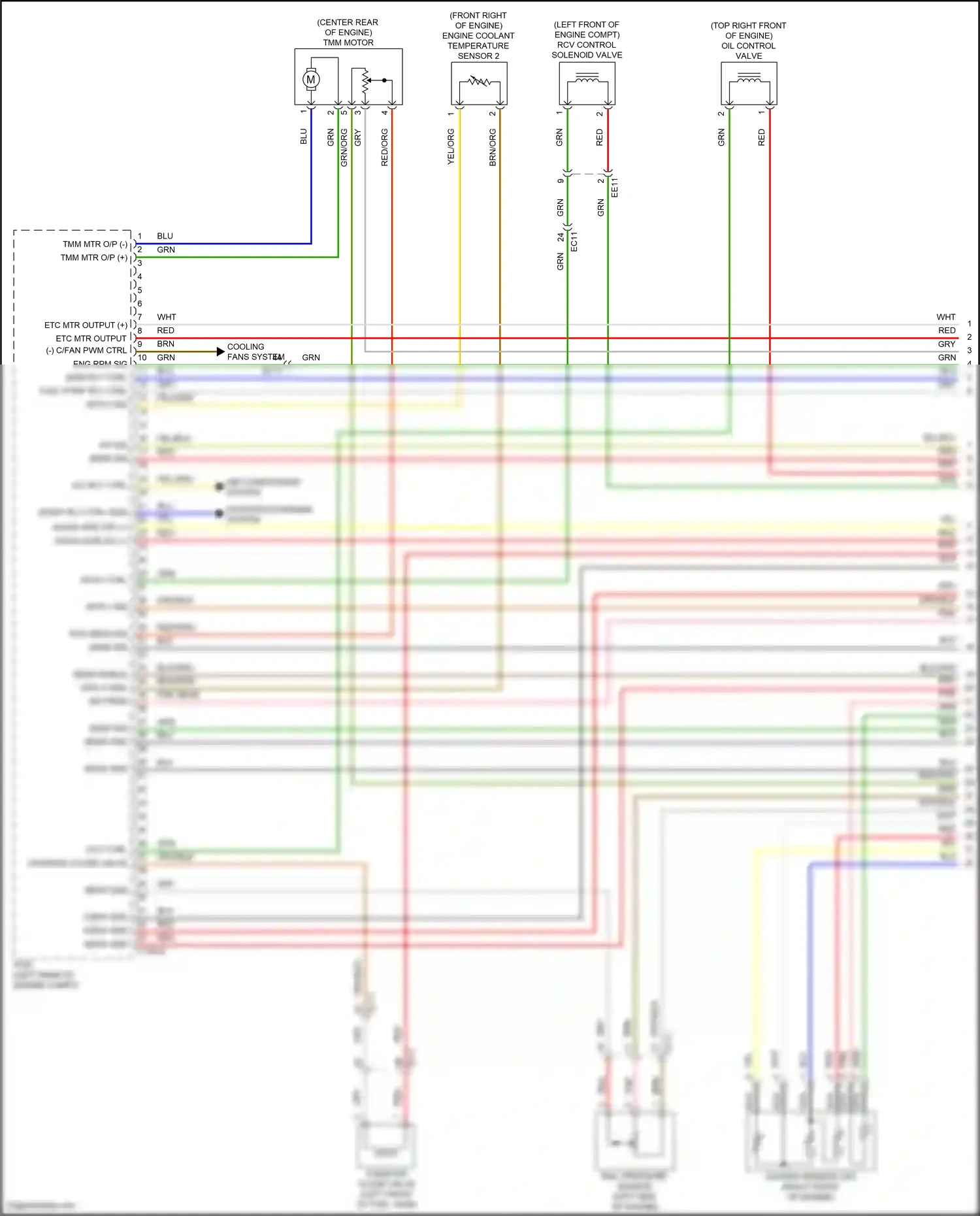 Wiring diagram engine coolant temperature sensor 2 for Hyundai Santa Fe V (2023-2024) (6 of 6)