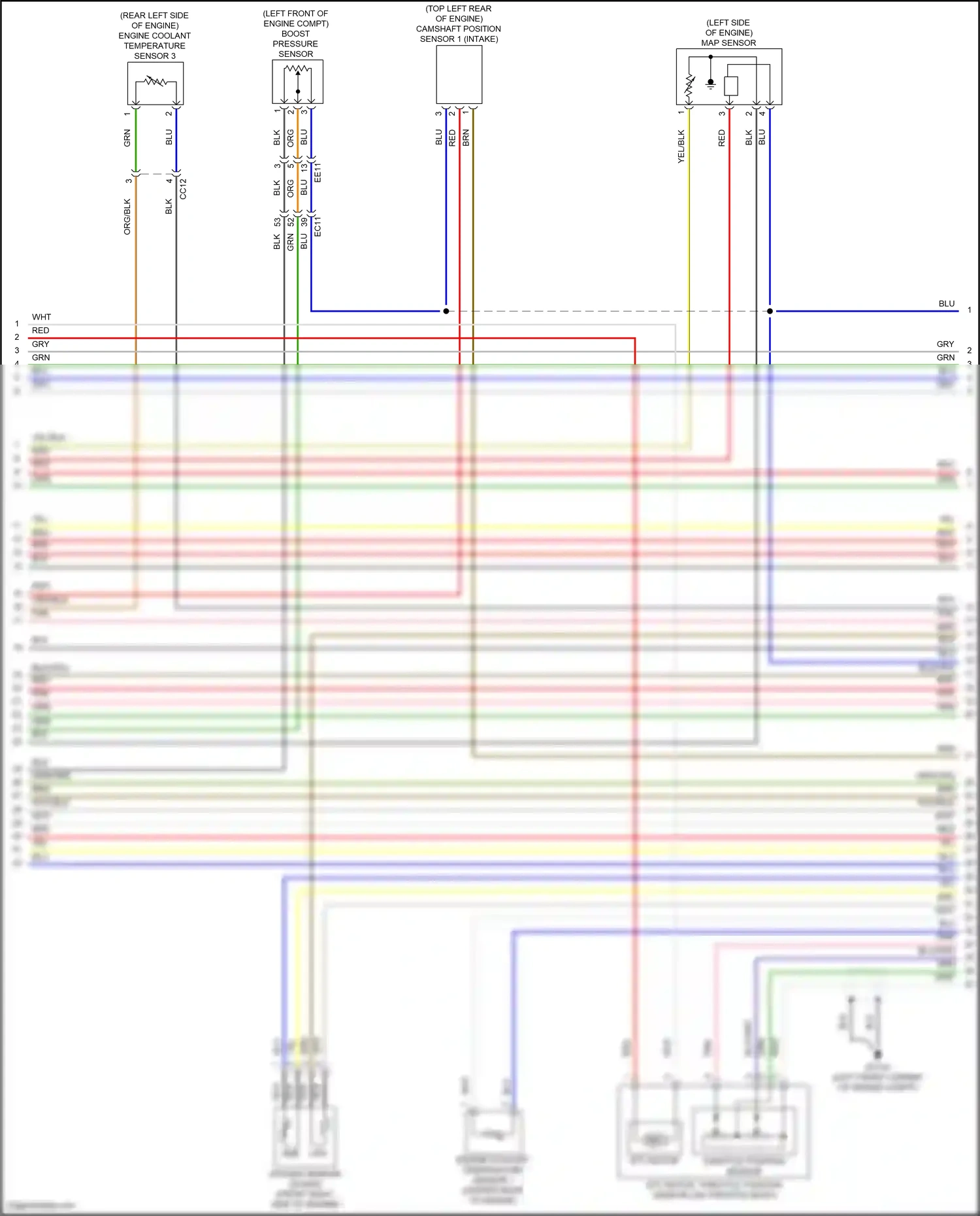 Wiring diagram engine coolant temperature sensor 3 for Hyundai Santa Fe V (2023-2024) (4 of 4)