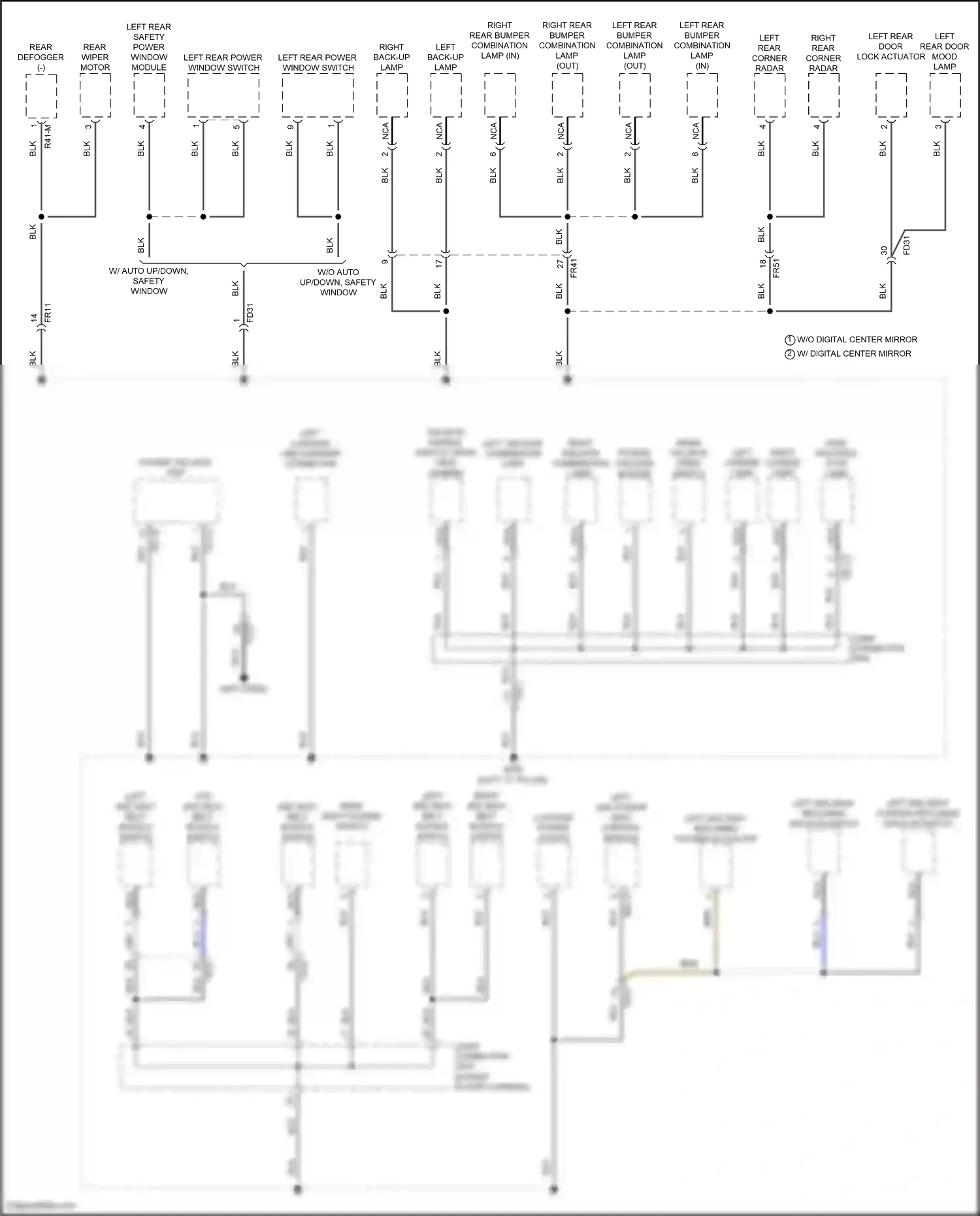Wiring diagram inner tailgate open switch for Hyundai Santa Fe V (2023-2024) (1 of 3)
