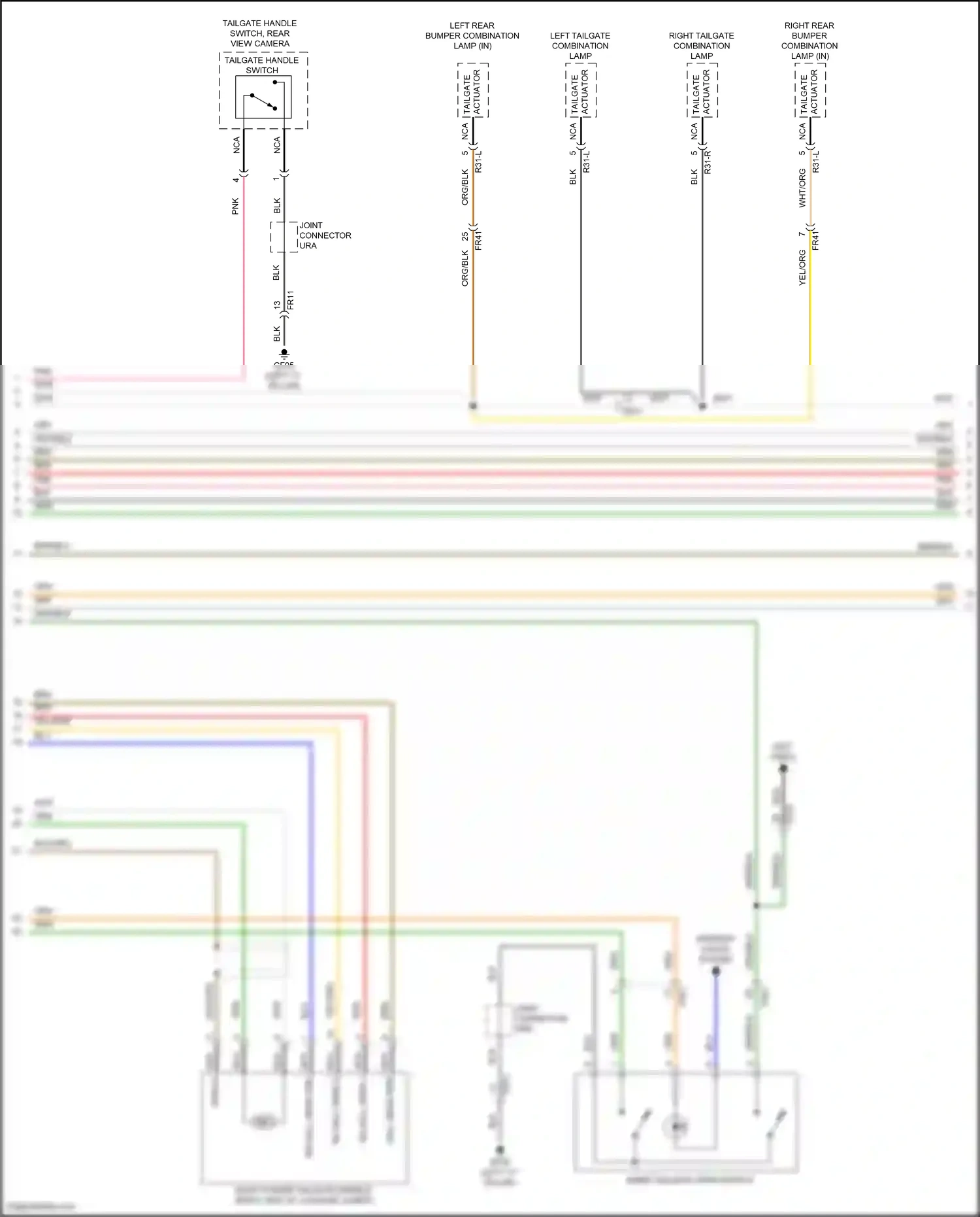 Wiring diagram inner tailgate open switch for Hyundai Santa Fe V (2023-2024) (3 of 3)