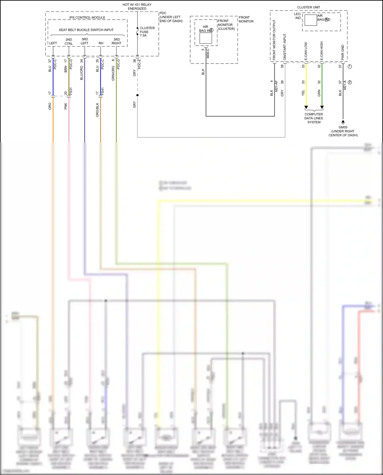 Wiring diagram left front impact sensor for Hyundai Santa Fe V (2023-2024) (1 of 1)