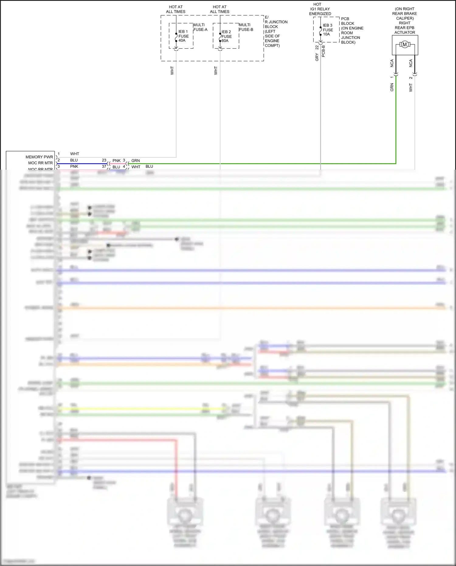 Wiring diagram left front wheel sensor for Hyundai Santa Fe V (2023-2024) (2 of 4)