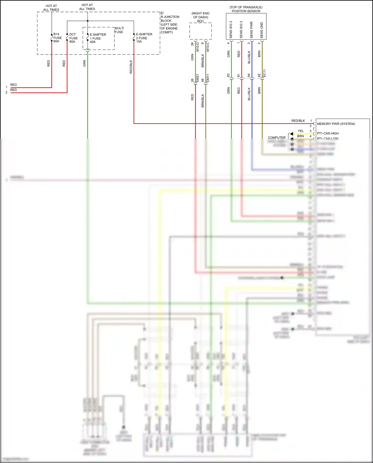 Wiring diagram on/start input for Hyundai Santa Fe V (2023-2024) (32 of 61)