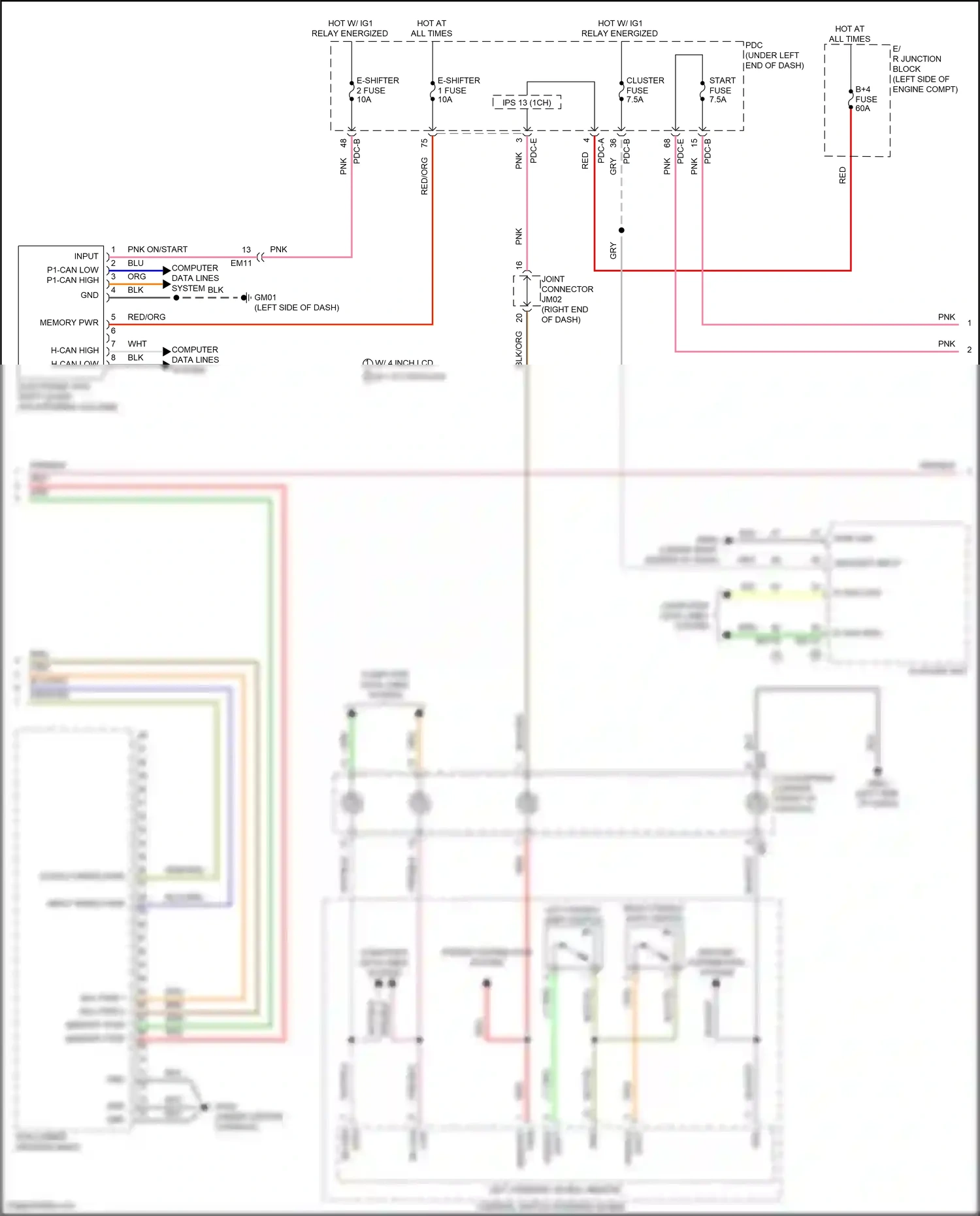 Wiring diagram right paddle shift switch for Hyundai Santa Fe V (2023-2024) (2 of 8)