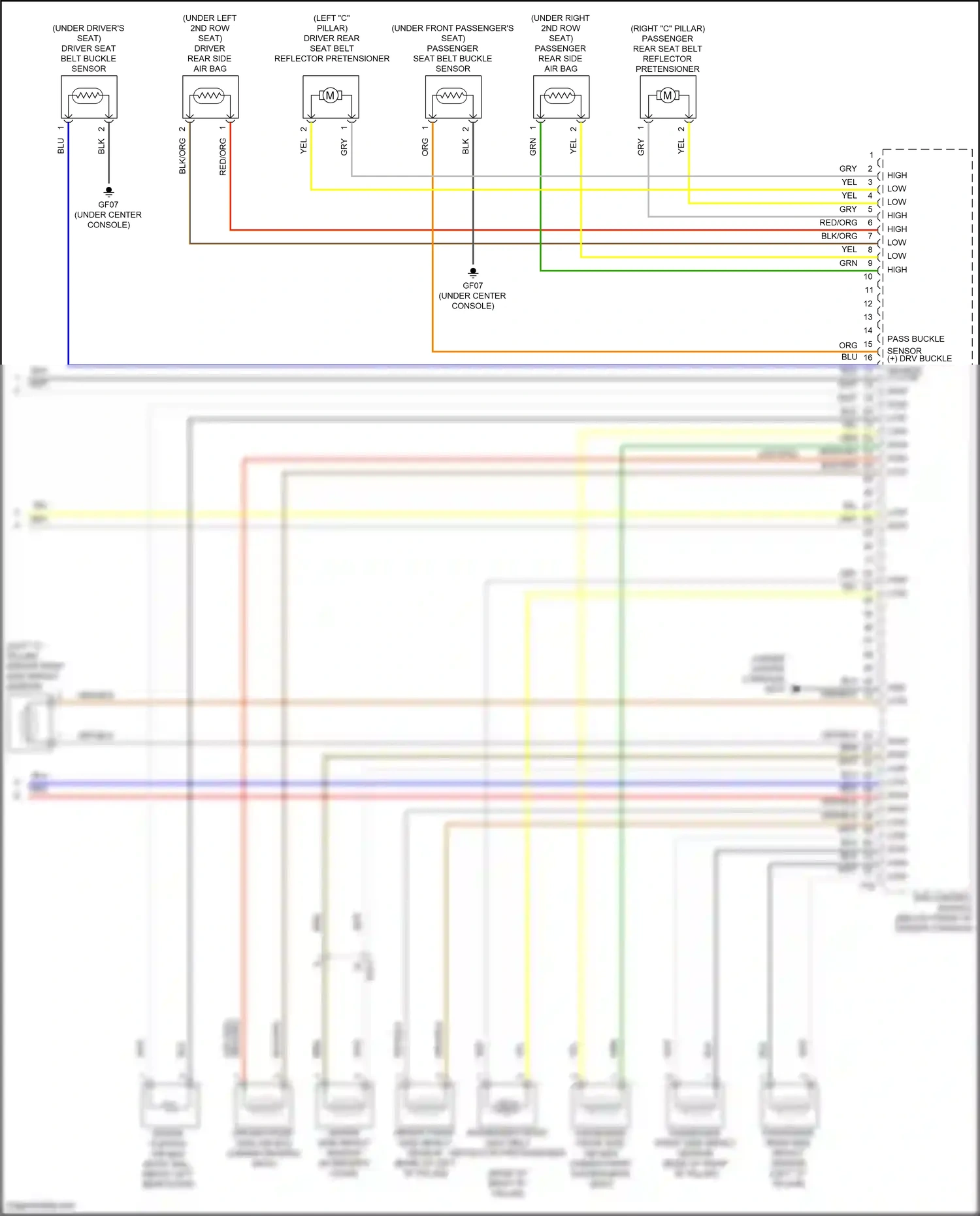 Wiring diagram srs control module for Hyundai Santa Fe V (2023-2024) (10 of 10)