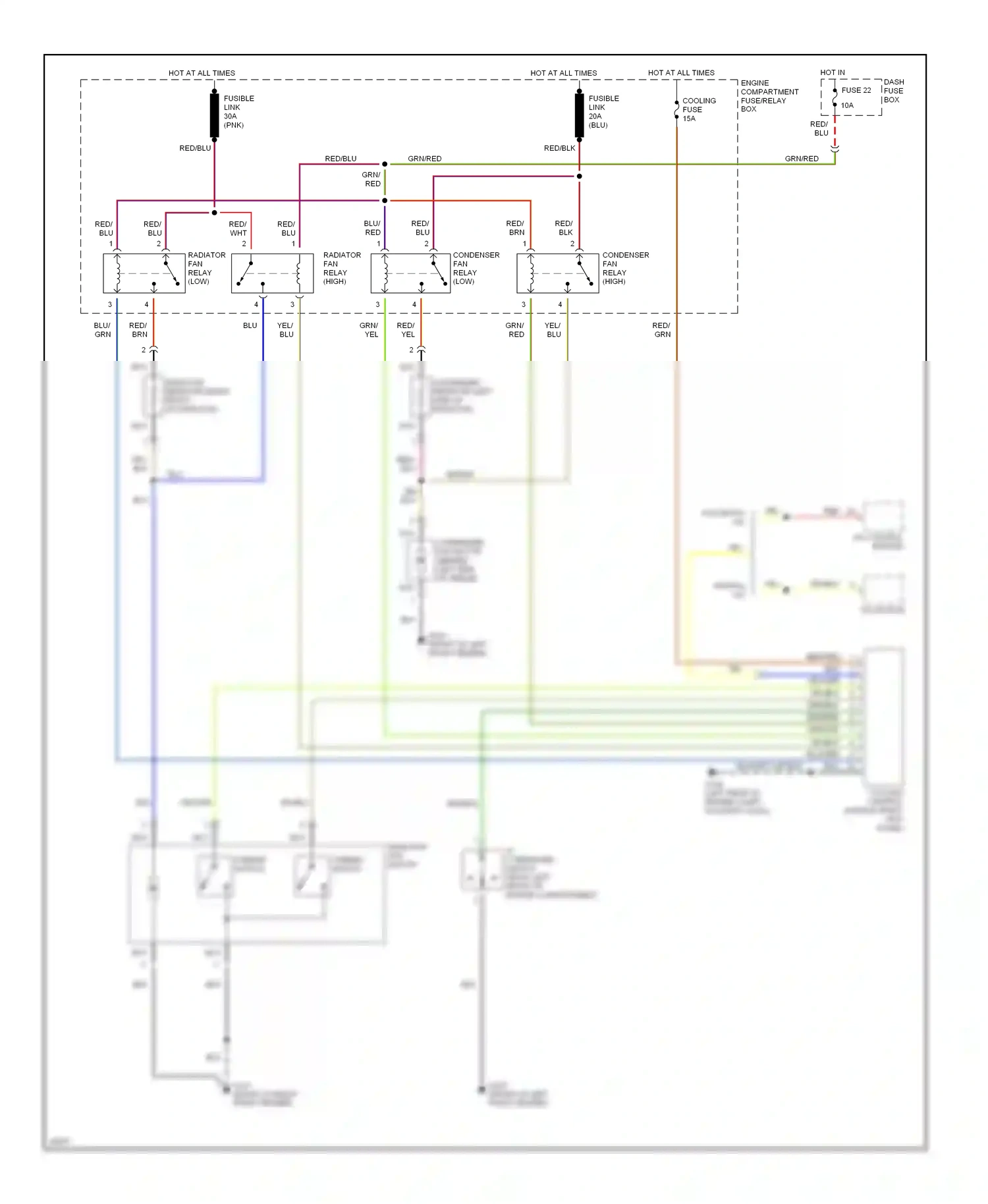 Wiring diagram automatic a/c for Hyundai Sonata III facelift (1996-1998) (1 of 2)