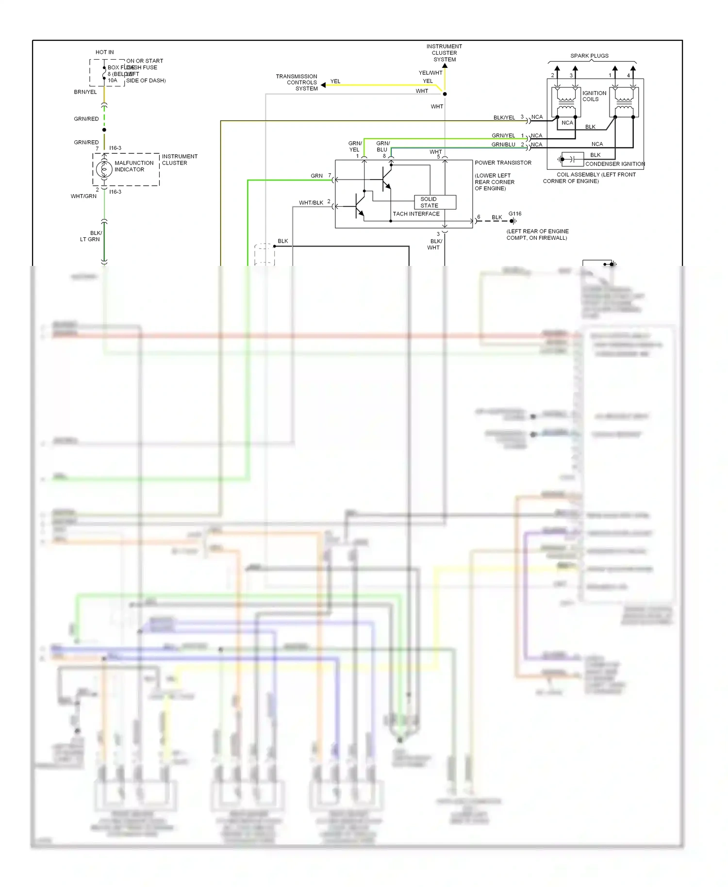 Wiring diagram blu/grn for Hyundai Sonata III facelift (1996-1998) (8 of 19)