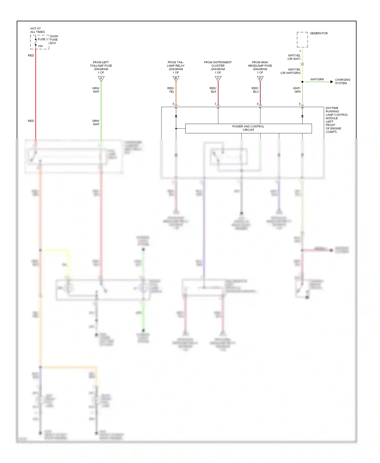 Wiring diagram charging system for Hyundai Sonata III facelift (1996-1998) (2 of 2)