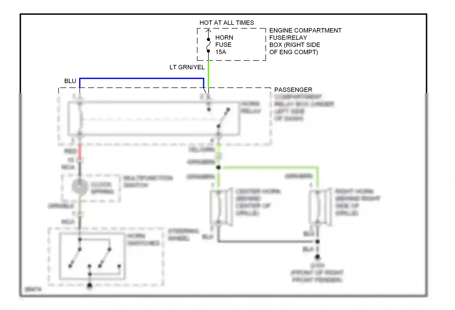 Wiring diagram clock- spring for Hyundai Sonata III facelift (1996-1998) (1 of 2)