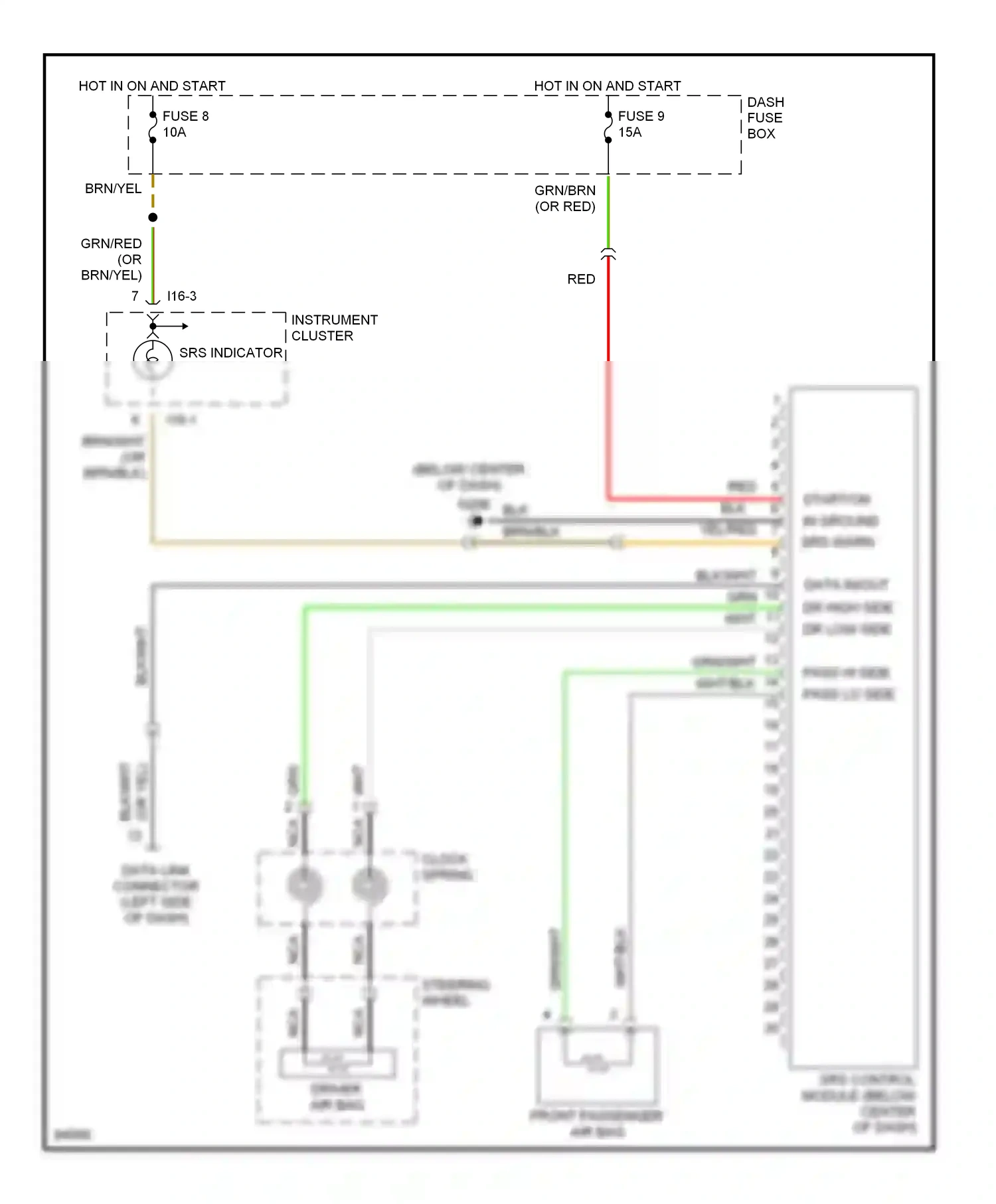 Wiring diagram clock- spring for Hyundai Sonata III facelift (1996-1998) (2 of 2)