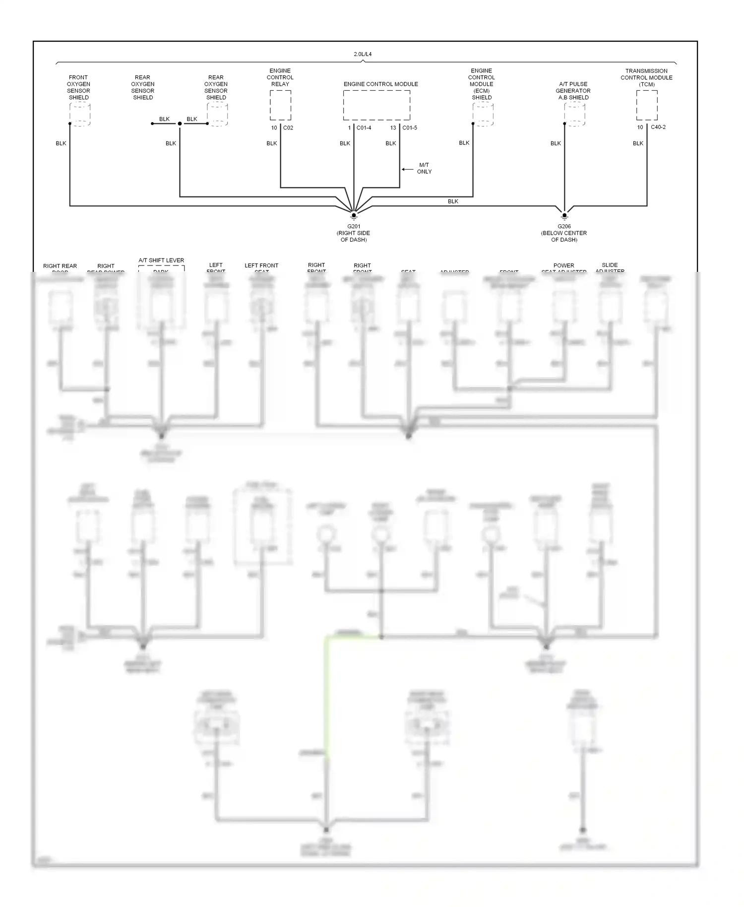Hyundai Sonata III facelift (1996-1998) engine control module (ecm) shield wiring diagram  (1 of 1)
