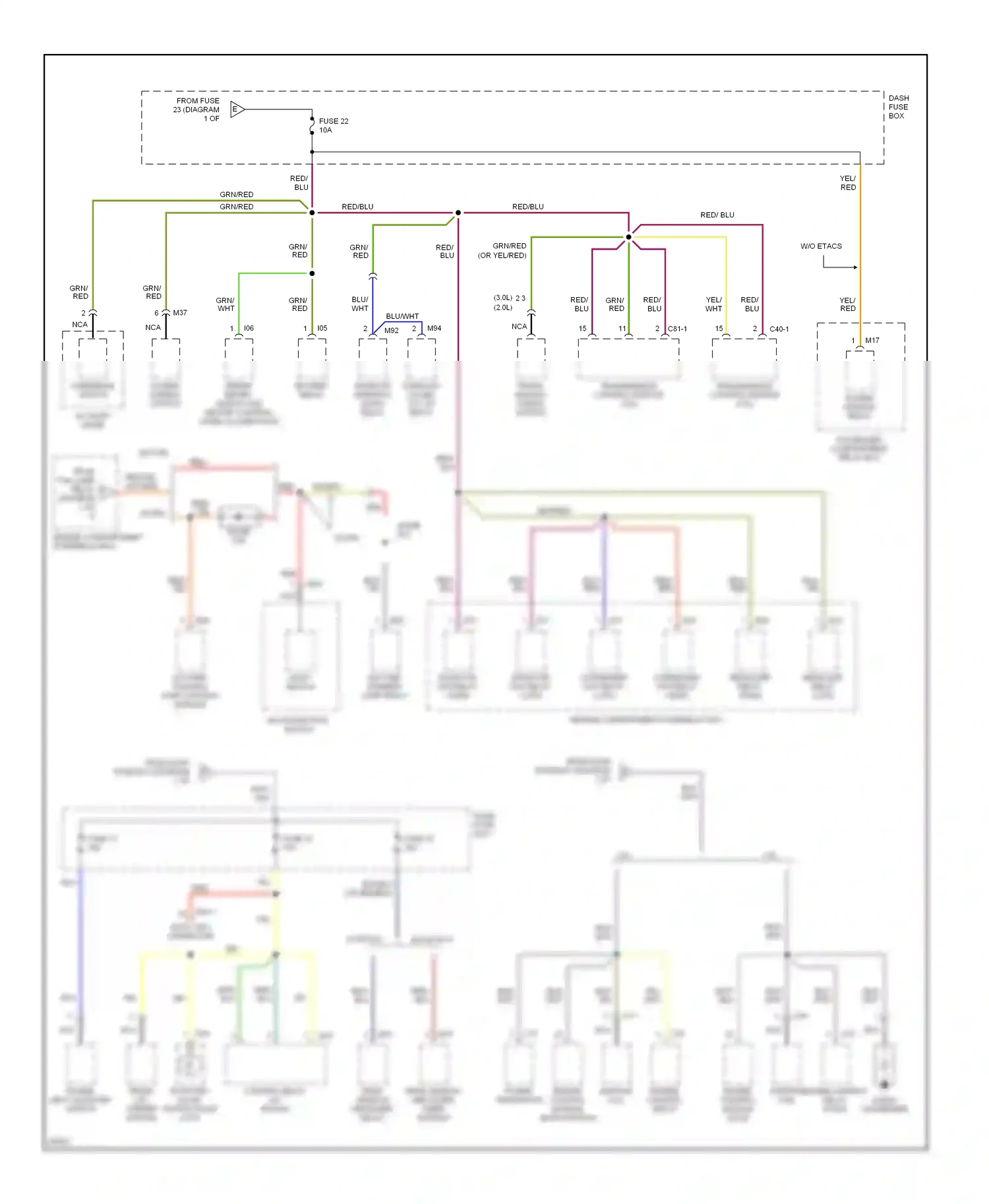 Hyundai Sonata III facelift (1996-1998) engine control module (ecm) wiring diagram  (2 of 2)
