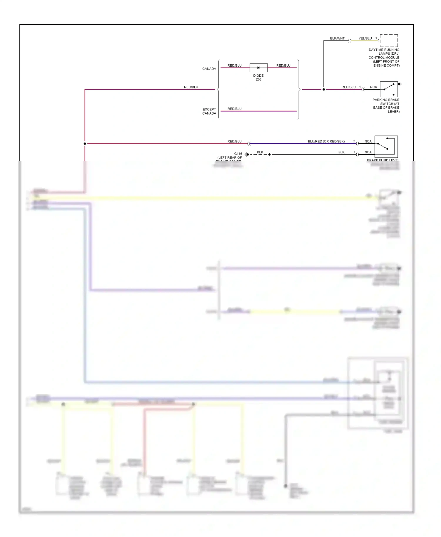 Hyundai Sonata III facelift (1996-1998) engine control module (right kick panel) wiring diagram  (1 of 1)