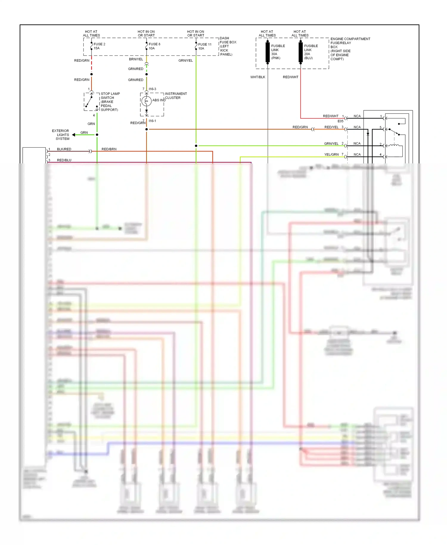 Wiring diagram left front sol for Hyundai Sonata III facelift (1996-1998) (1 of 1)