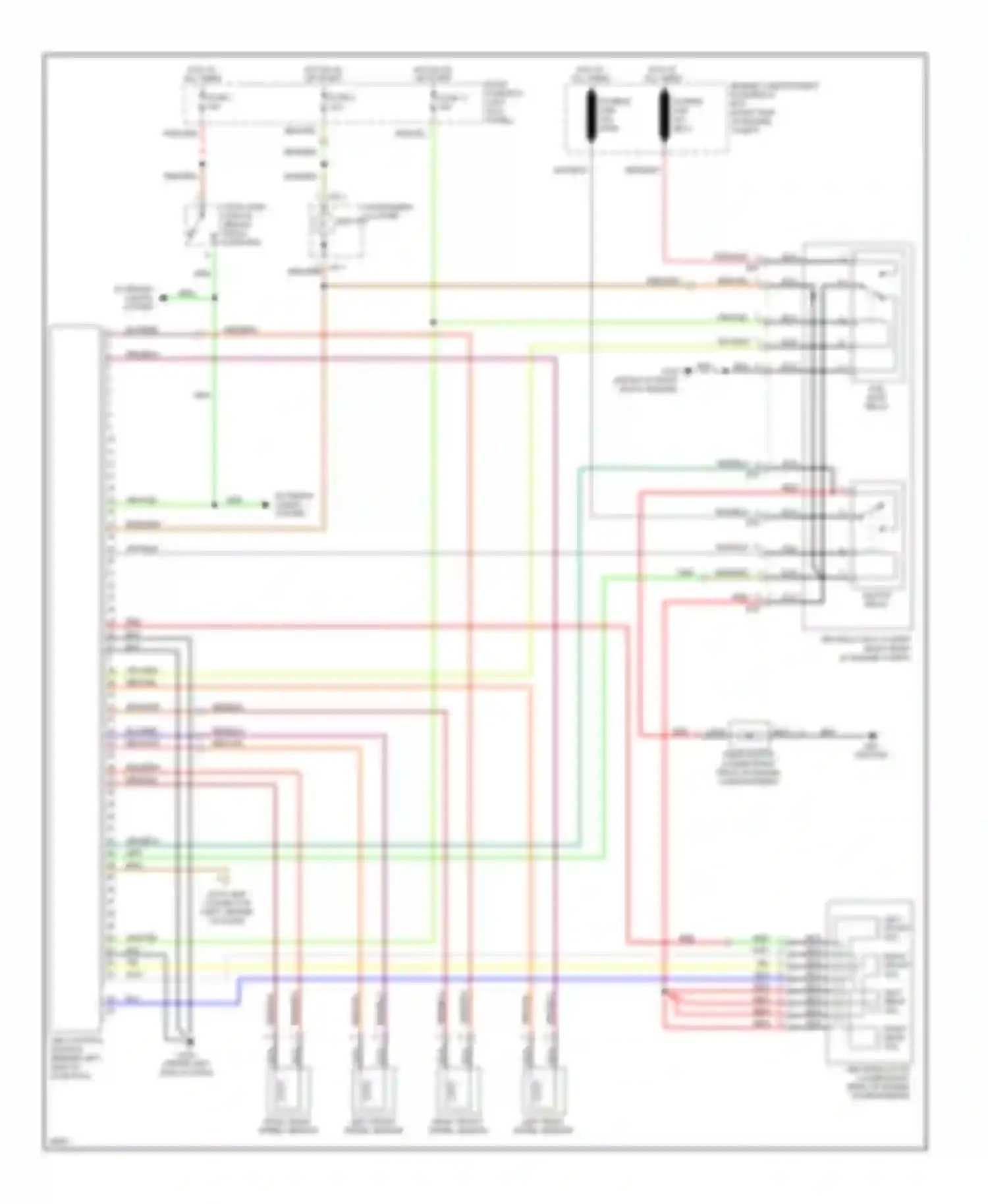 Wiring diagram left front wheel sensor right rear wheel sensor for Hyundai Sonata III facelift (1996-1998) (1 of 1)