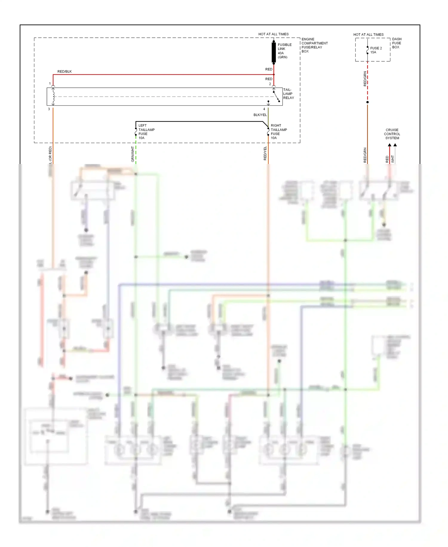 Wiring diagram light switch for Hyundai Sonata III facelift (1996-1998) (1 of 6)