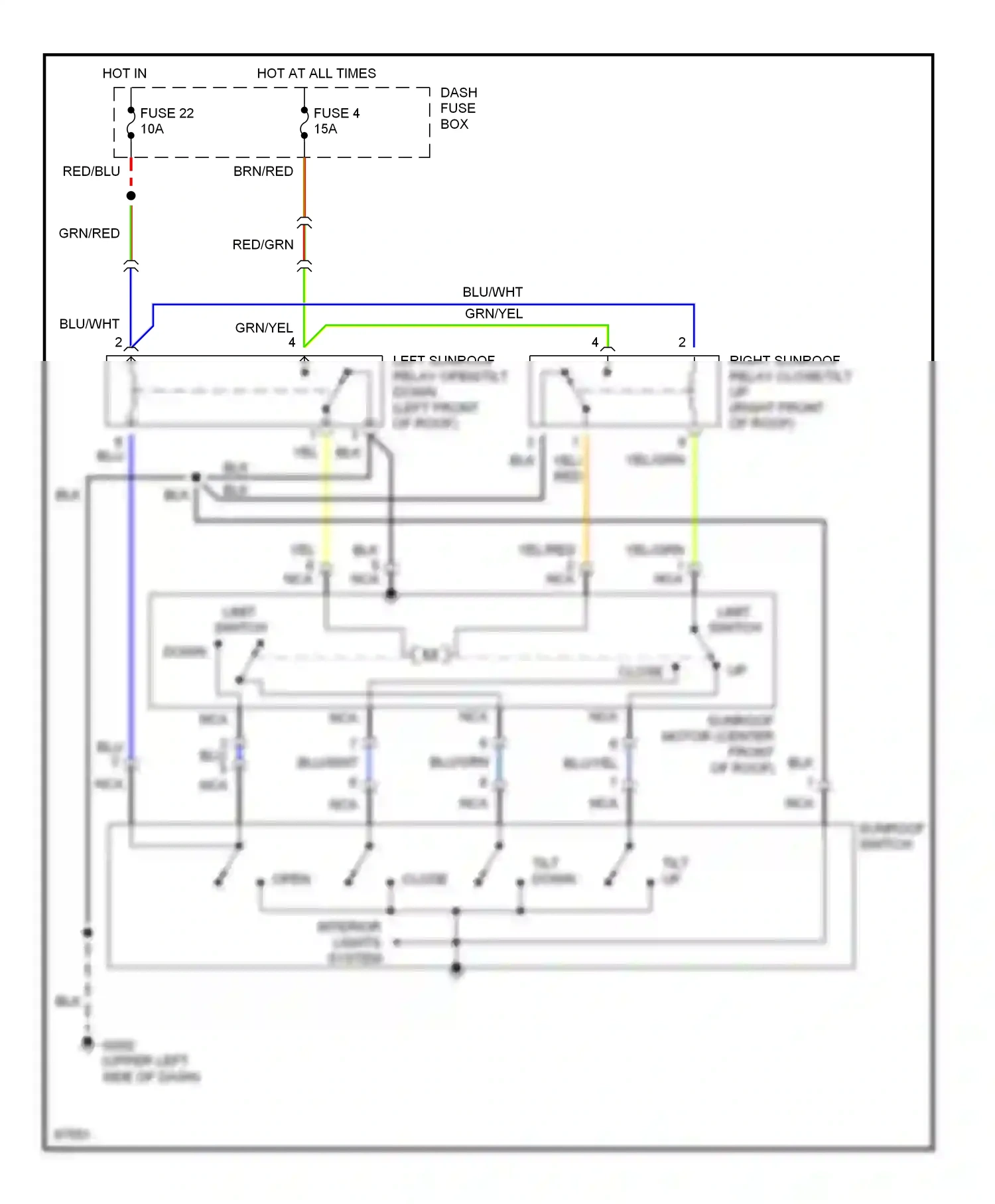 Wiring diagram limit switch for Hyundai Sonata III facelift (1996-1998) (1 of 1)