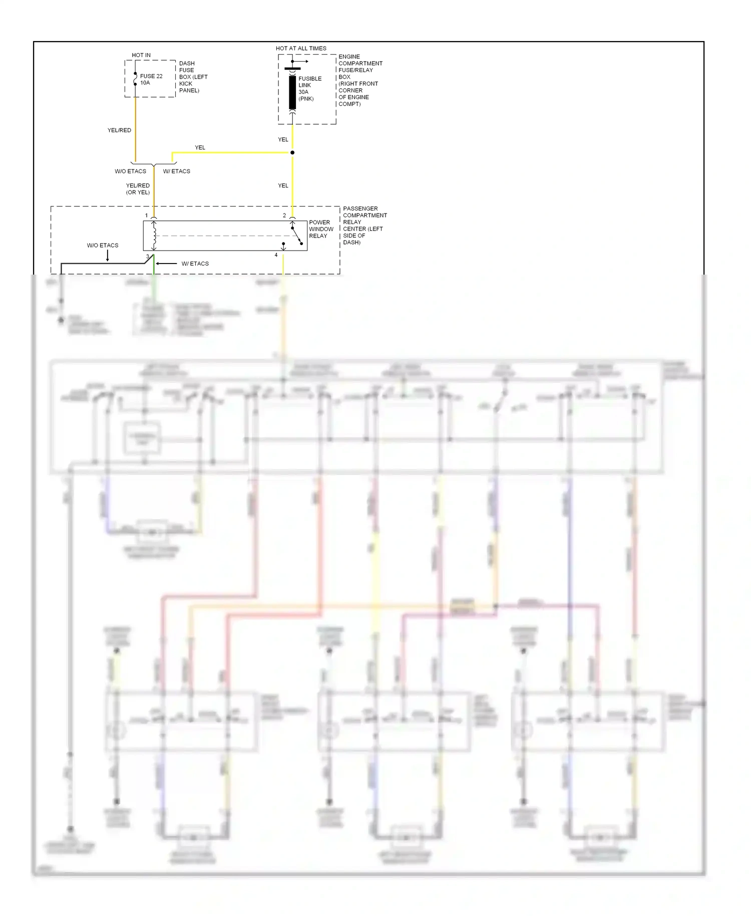 Wiring diagram lock switch for Hyundai Sonata III facelift (1996-1998) (1 of 1)