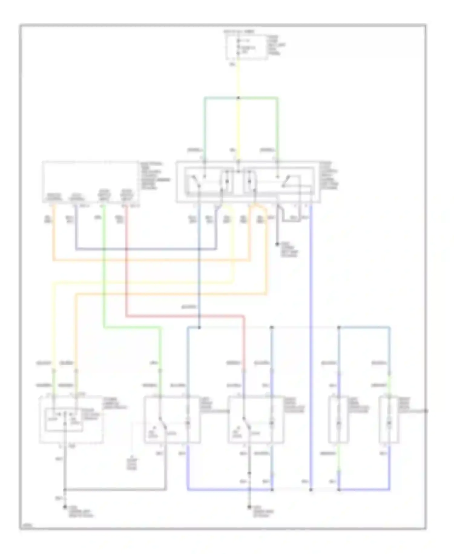 Wiring diagram power window main switch for Hyundai Sonata III facelift (1996-1998) (3 of 4)