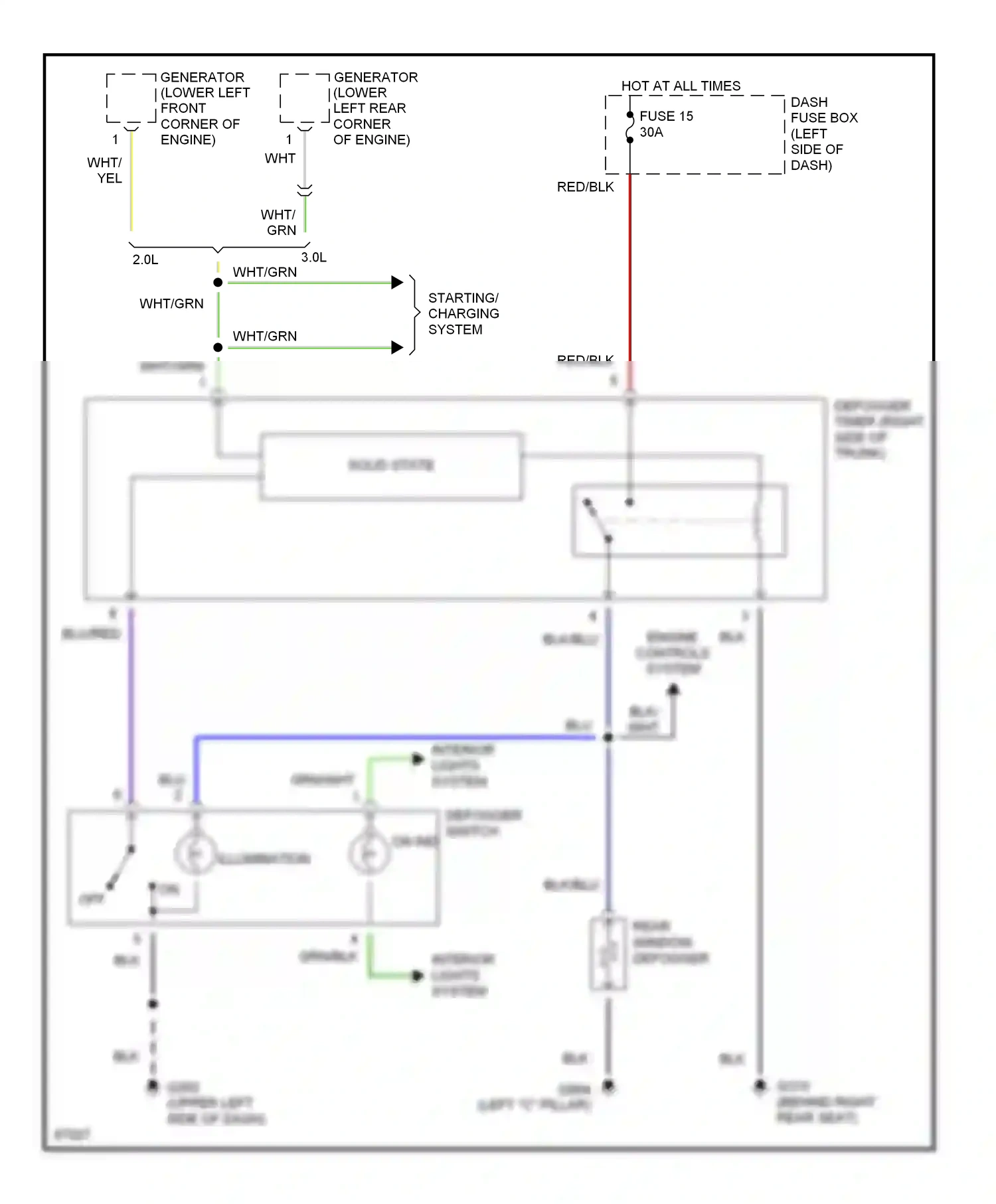 Hyundai Sonata III facelift (1996-1998) solid state wiring diagram  (1 of 5)