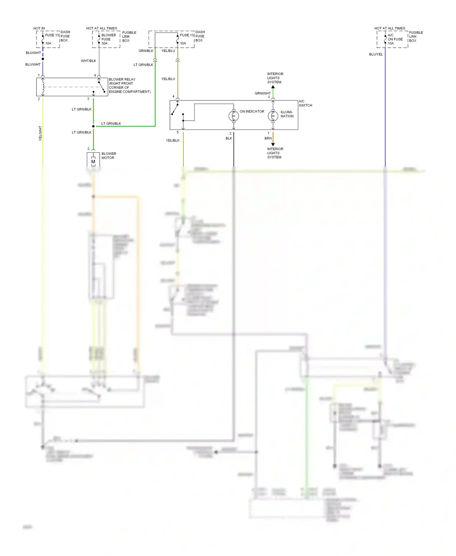 Wiring diagram a/c compressor for Hyundai Sonata III (1993-1996) (1 of 1)