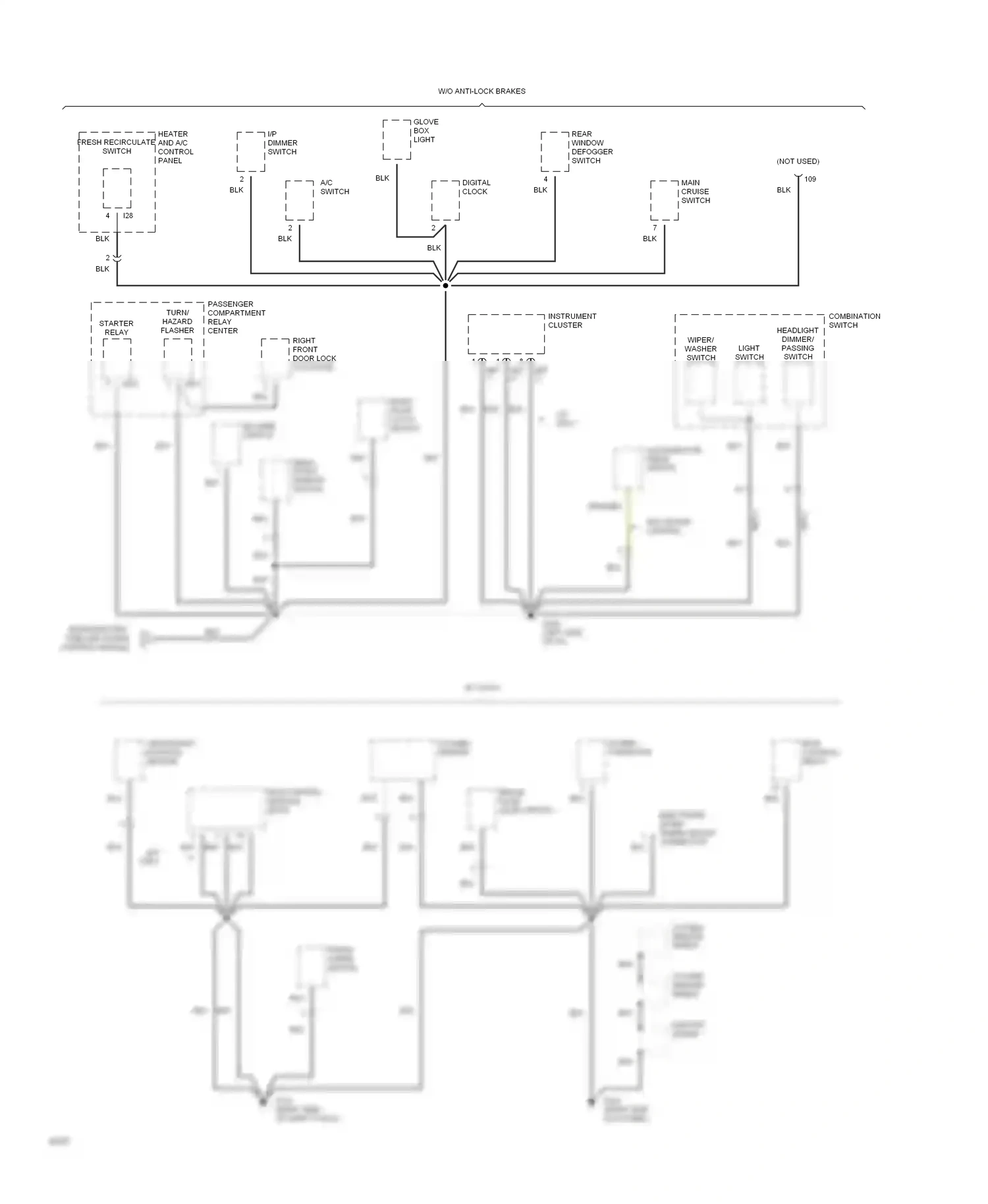 Wiring diagram a/c switch for Hyundai Sonata III (1993-1996) (3 of 6)