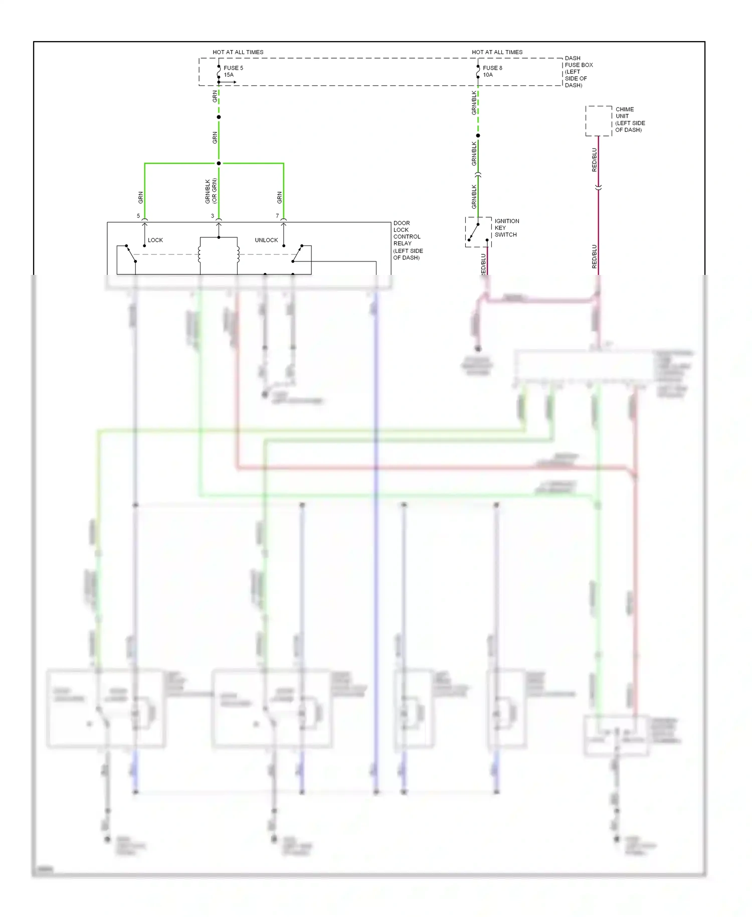 Wiring diagram driver's master switch assembly for Hyundai Sonata III (1993-1996) (4 of 5)