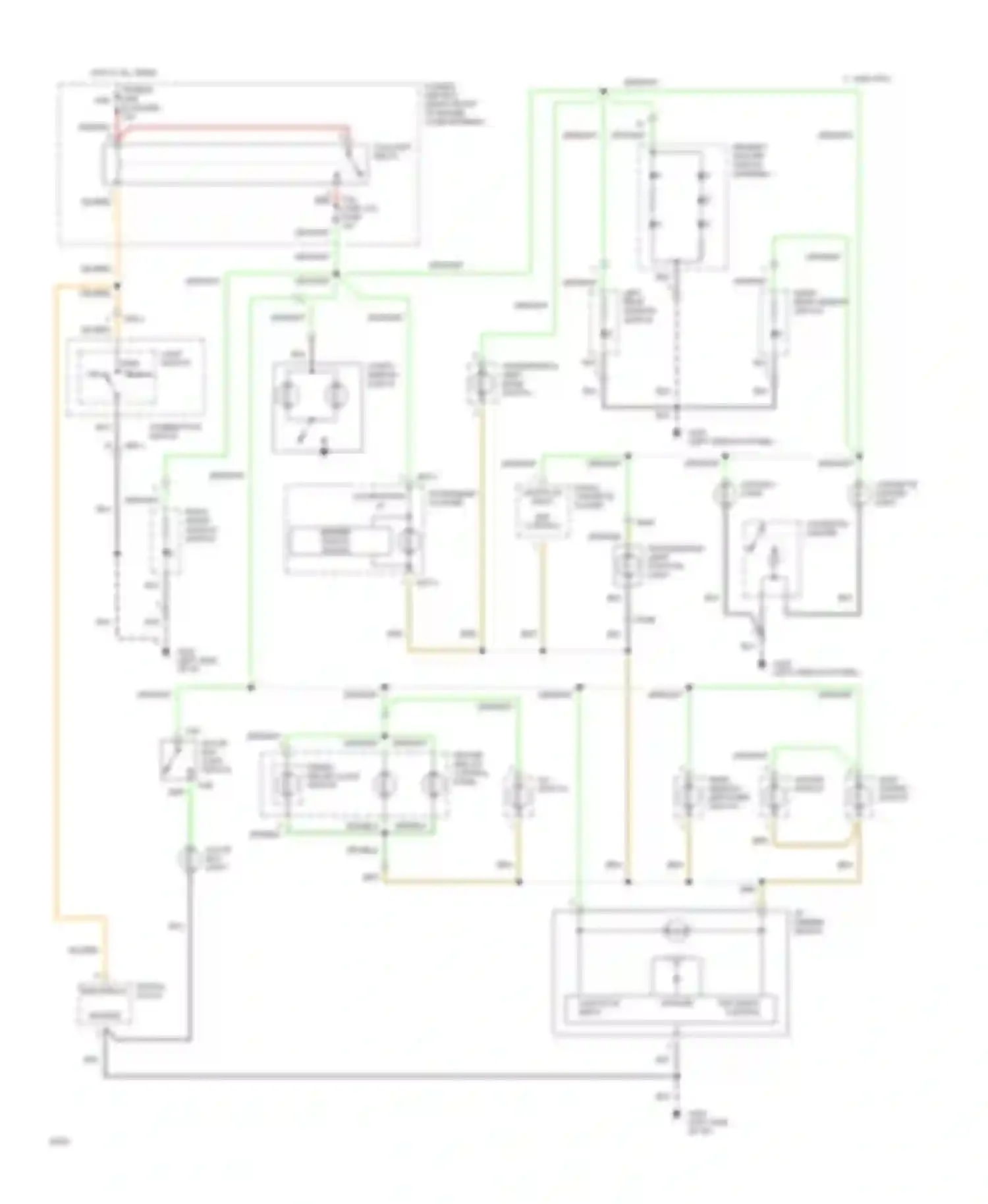 Wiring diagram fresh recirculate switch for Hyundai Sonata III (1993-1996) (3 of 4)