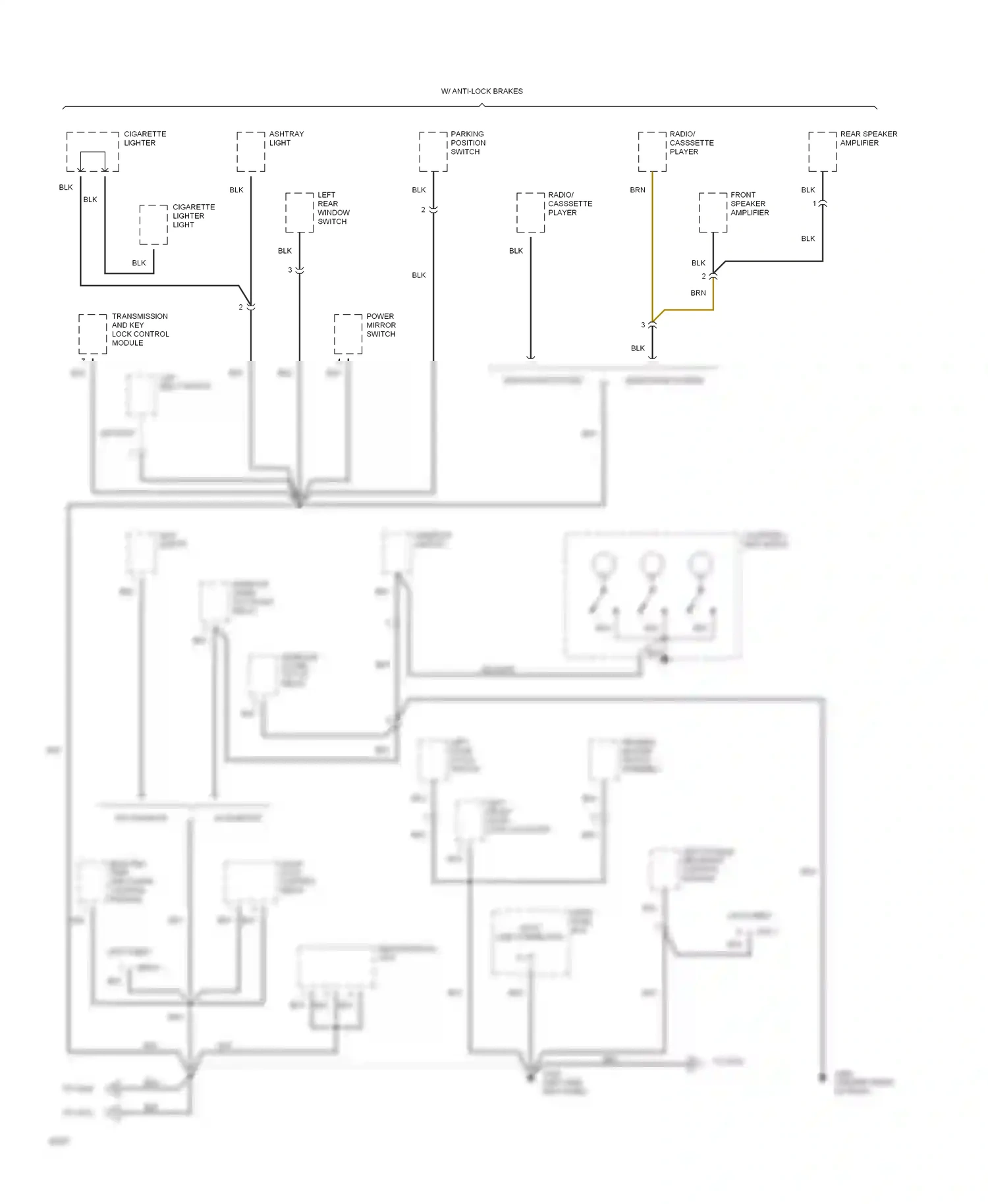 Wiring diagram map lights for Hyundai Sonata III (1993-1996) (2 of 4)