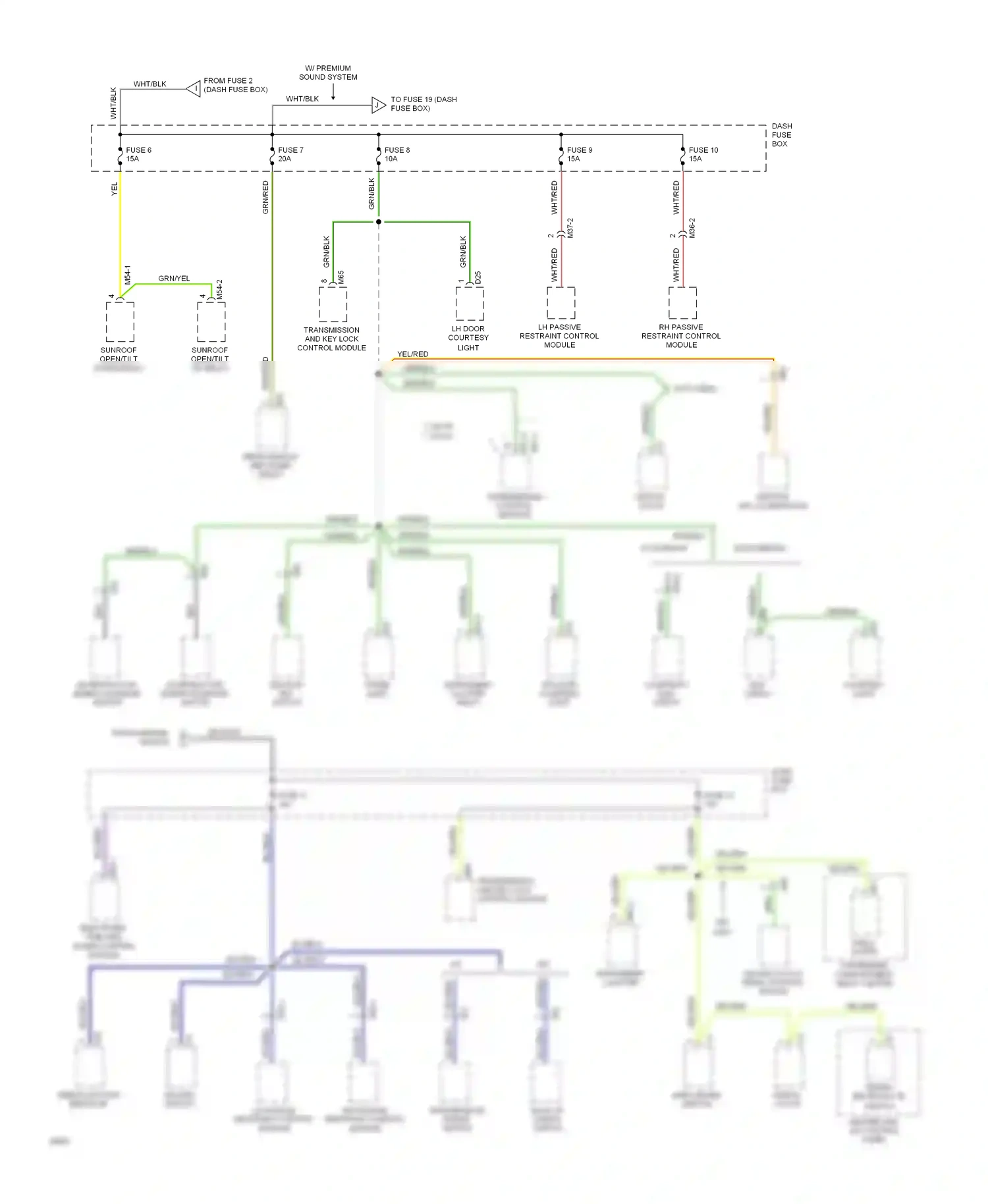 Wiring diagram map lights for Hyundai Sonata III (1993-1996) (4 of 4)