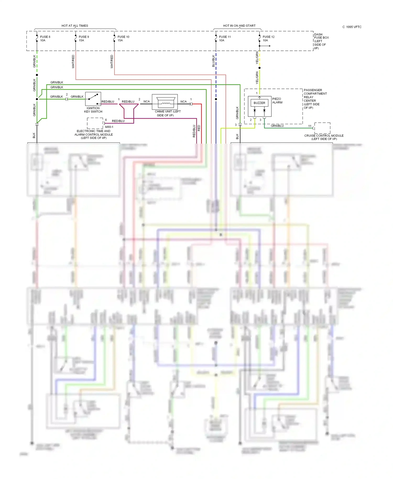 Wiring diagram motor control for Hyundai Sonata III (1993-1996) (1 of 1)