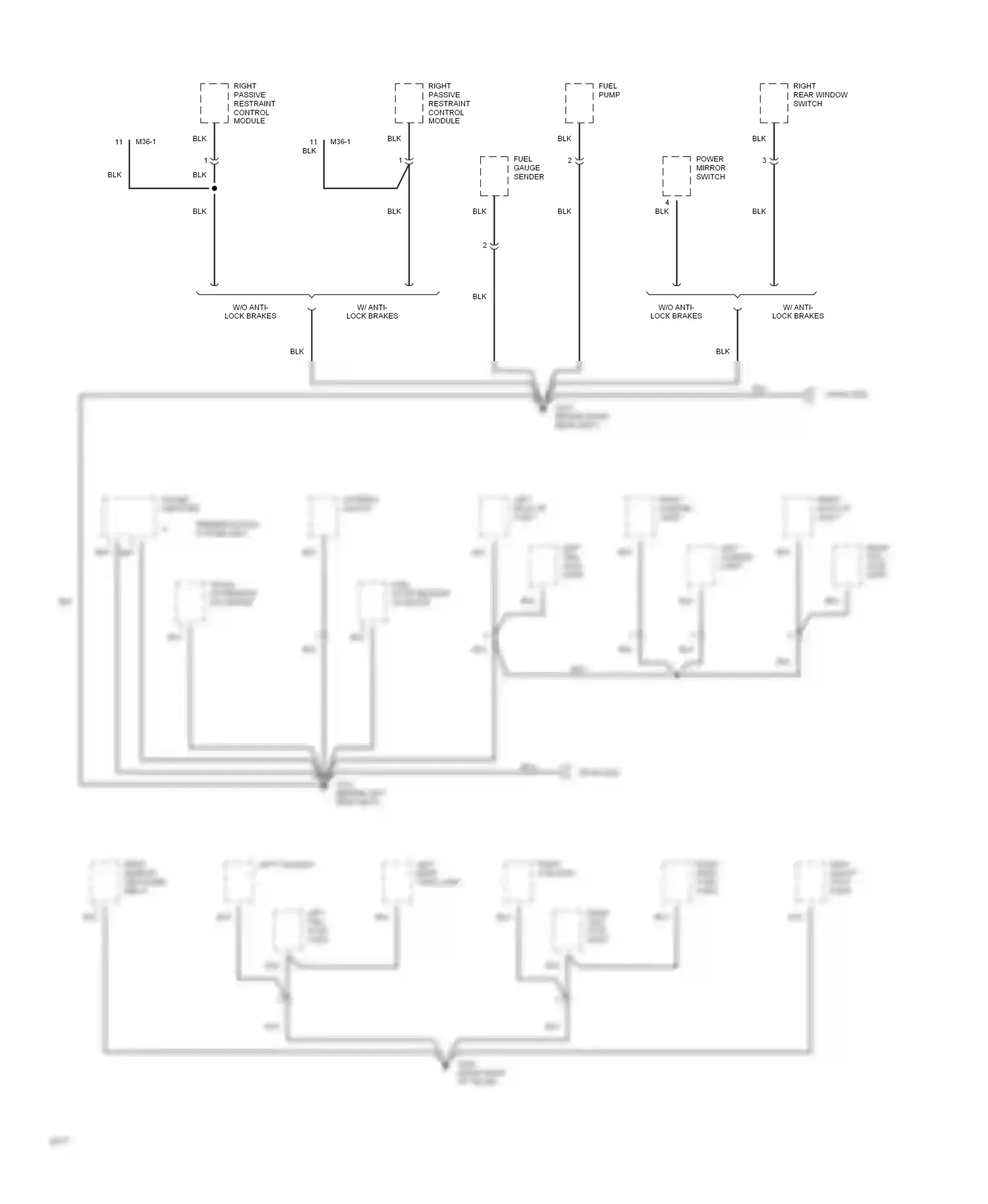 Wiring diagram right tail/ stop light for Hyundai Sonata III (1993-1996) (1 of 1)