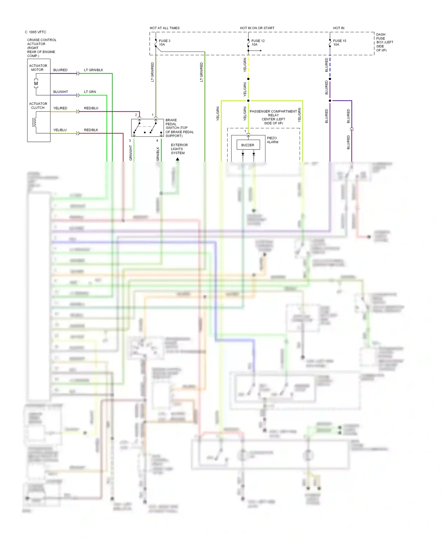 Wiring diagram transmission range switch for Hyundai Sonata III (1993-1996) (1 of 5)
